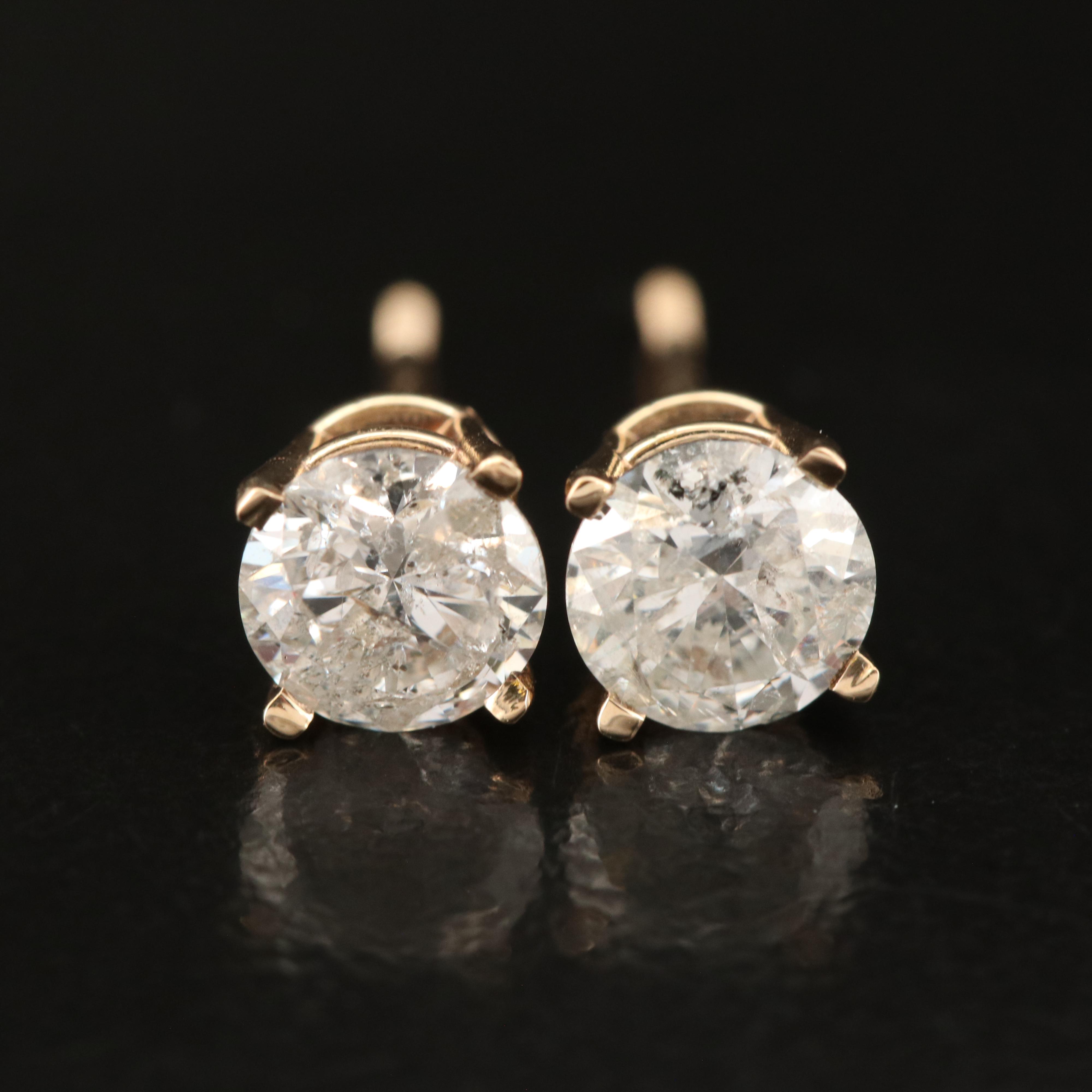 14K 1.00 CTW Diamond Stud Earrings