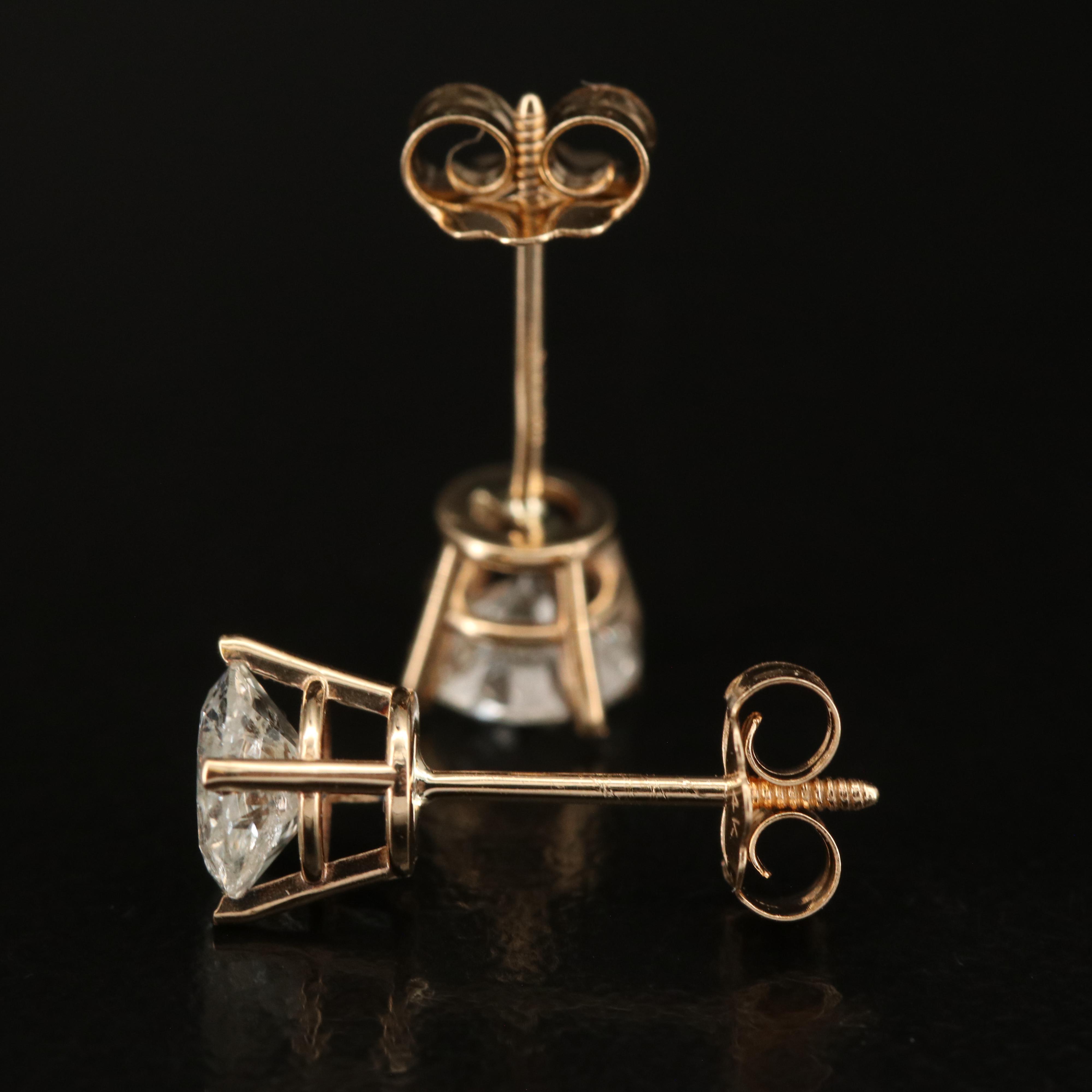 14K 1.00 CTW Diamond Stud Earrings