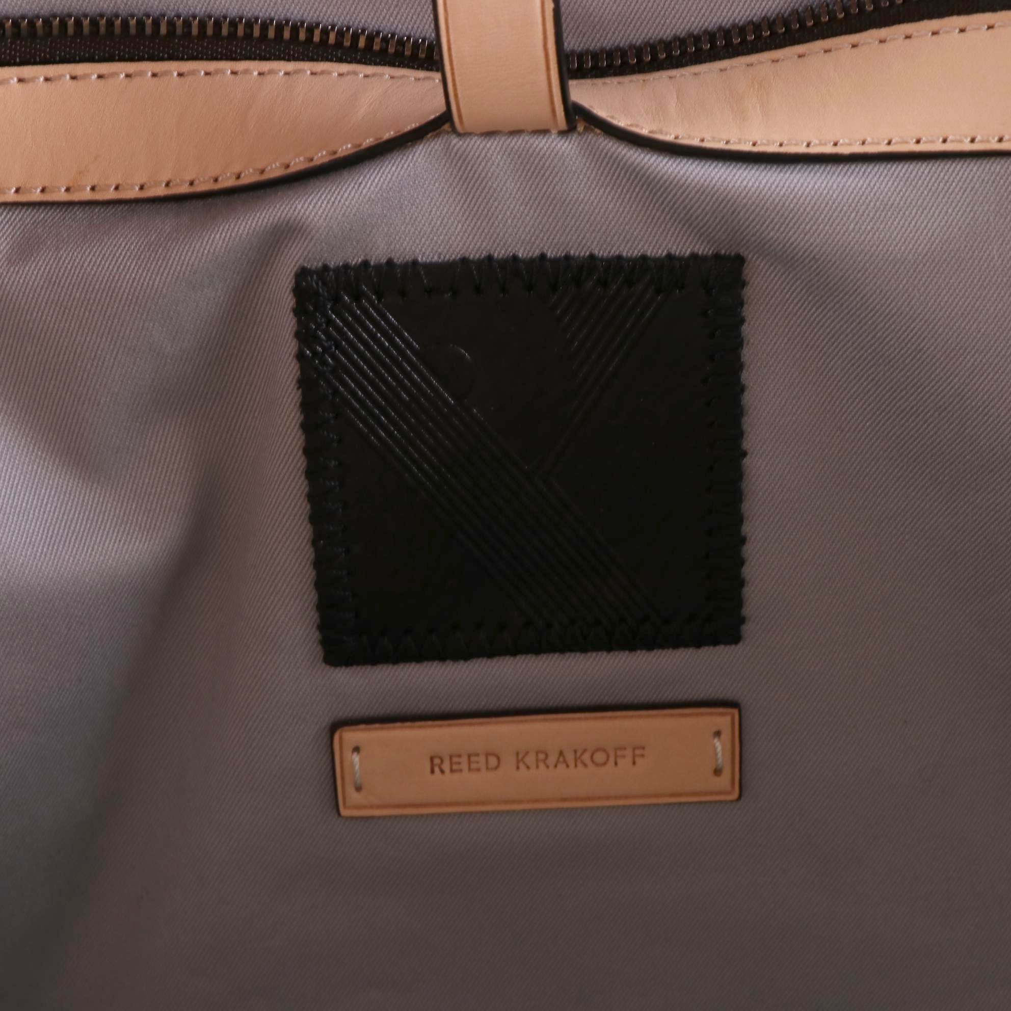 Reed Krakoff Large Atlantique Tote Bag in Black Leather/Distressed Calf Hair