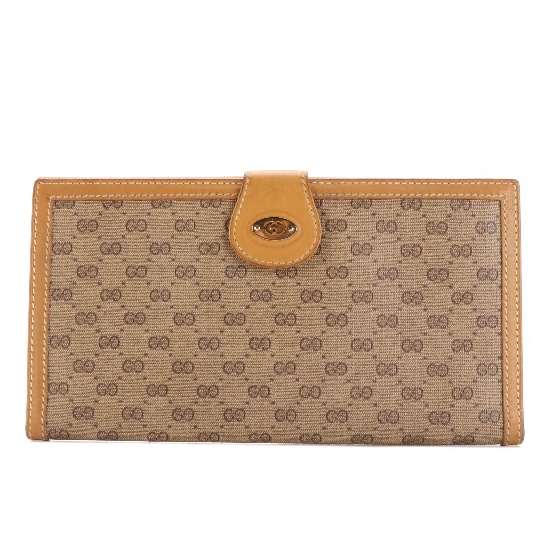 Gucci Micro GG Supreme Canvas and Leather Wallet