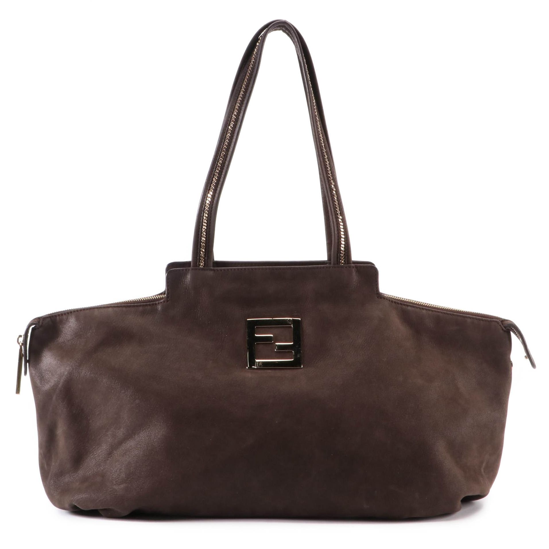 Fendi Chains 8BR636 Shoulder Bag in Metallic Shimmer Leather