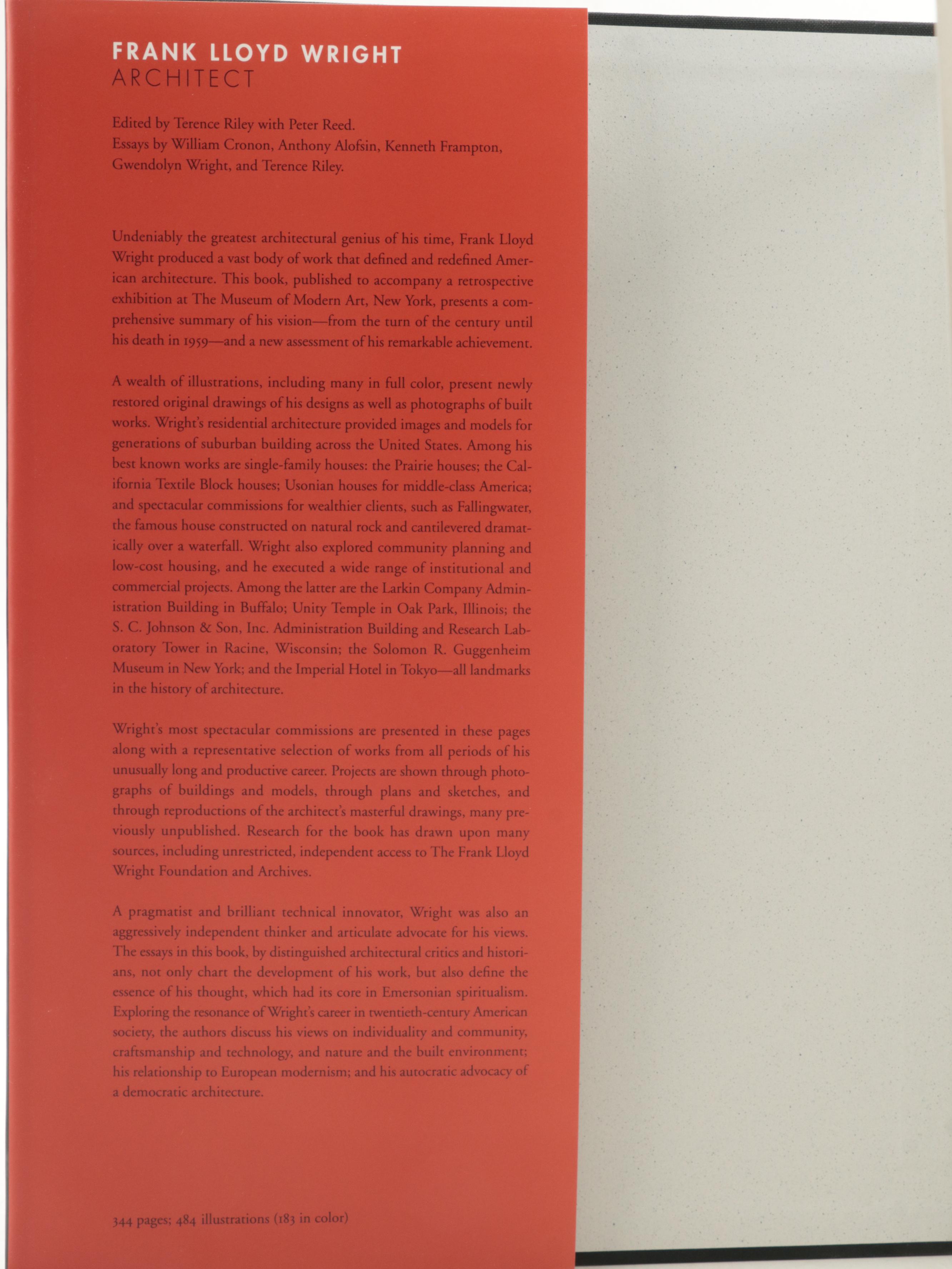 "Frank Lloyd Wright: Architect" and "Frank Lloyd Wright: The Masterworks"