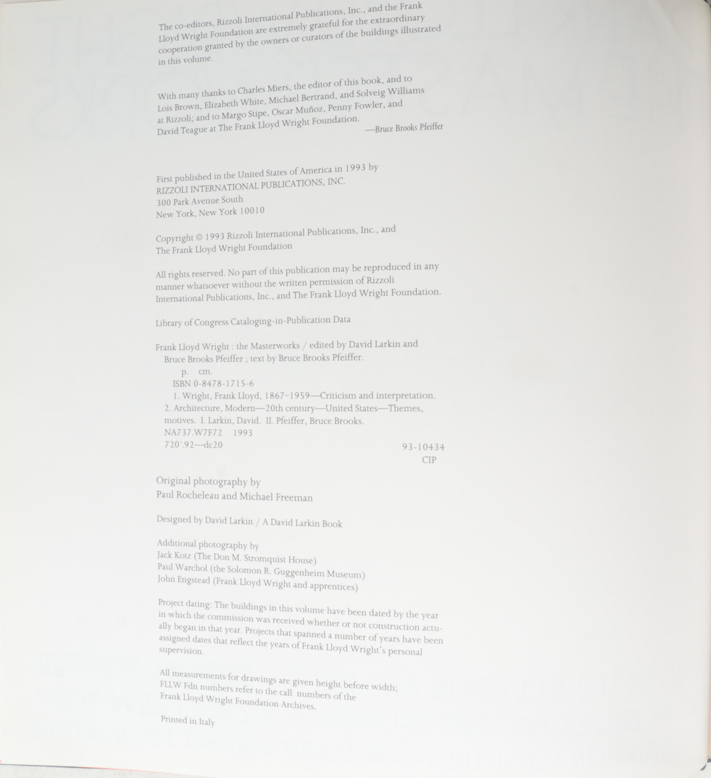 "Frank Lloyd Wright: Architect" and "Frank Lloyd Wright: The Masterworks"