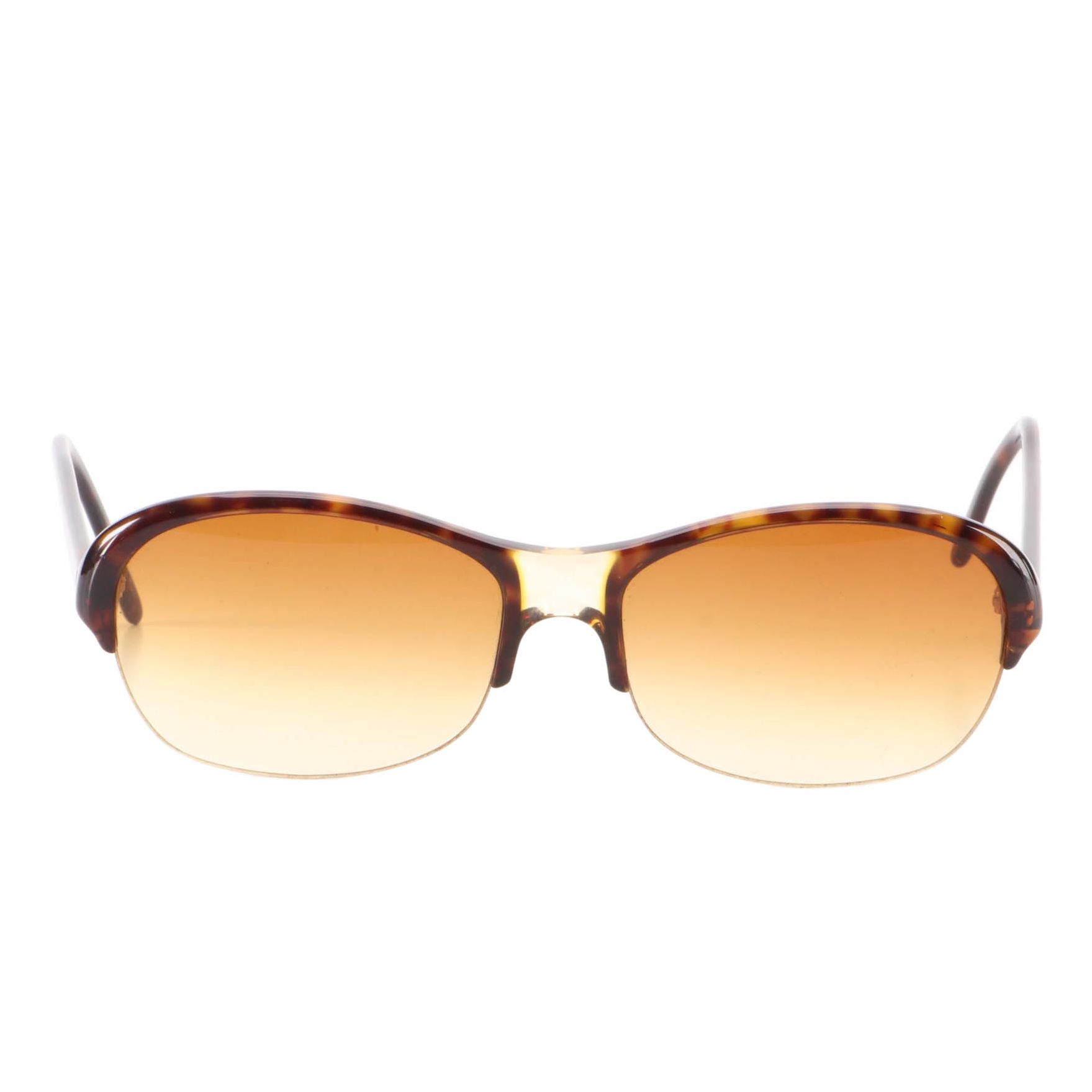 Prada SPR 03C Havana Half-Rim Sunglasses with Case