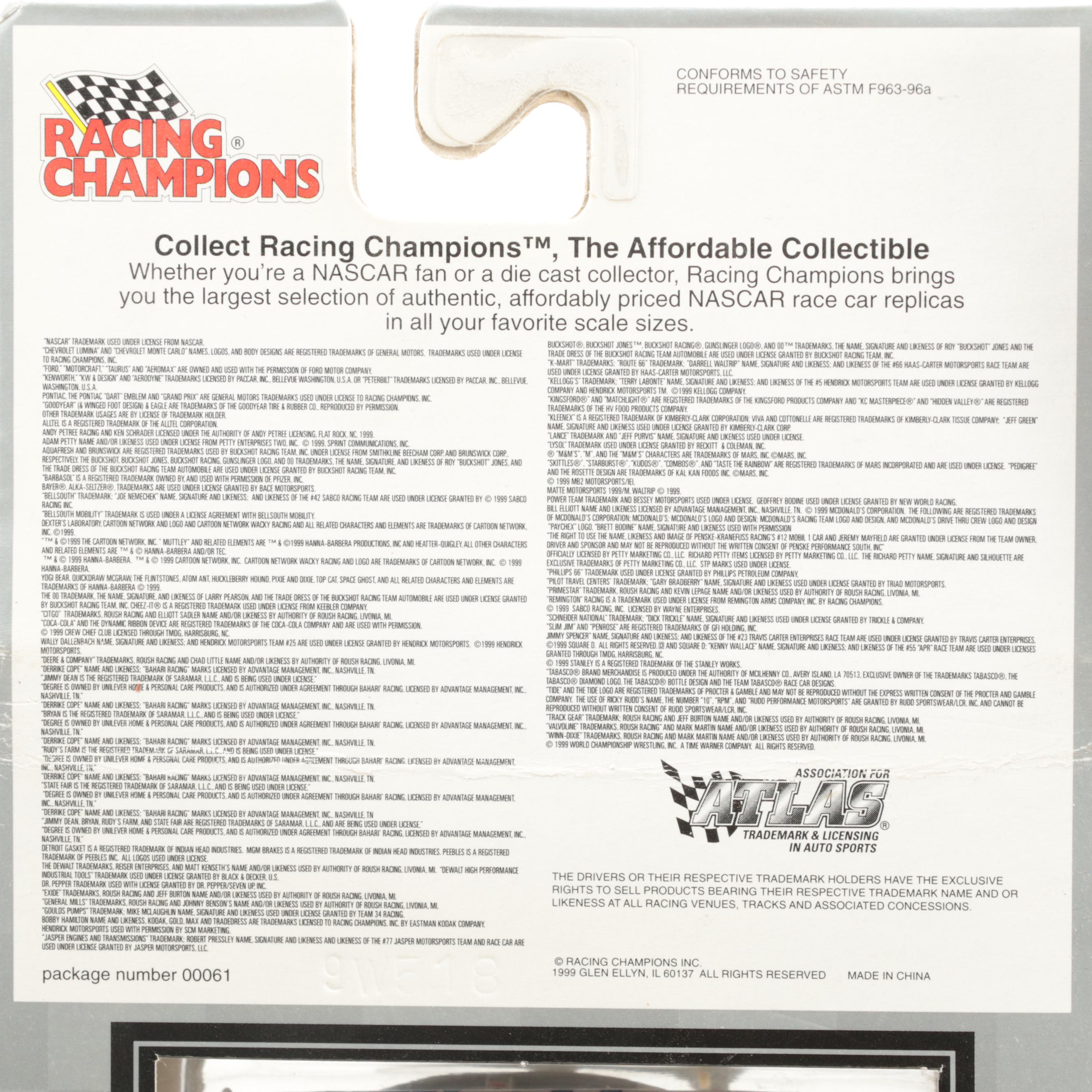 Racing Champions NASCAR 1:64 Scale Diecast Stock Cars