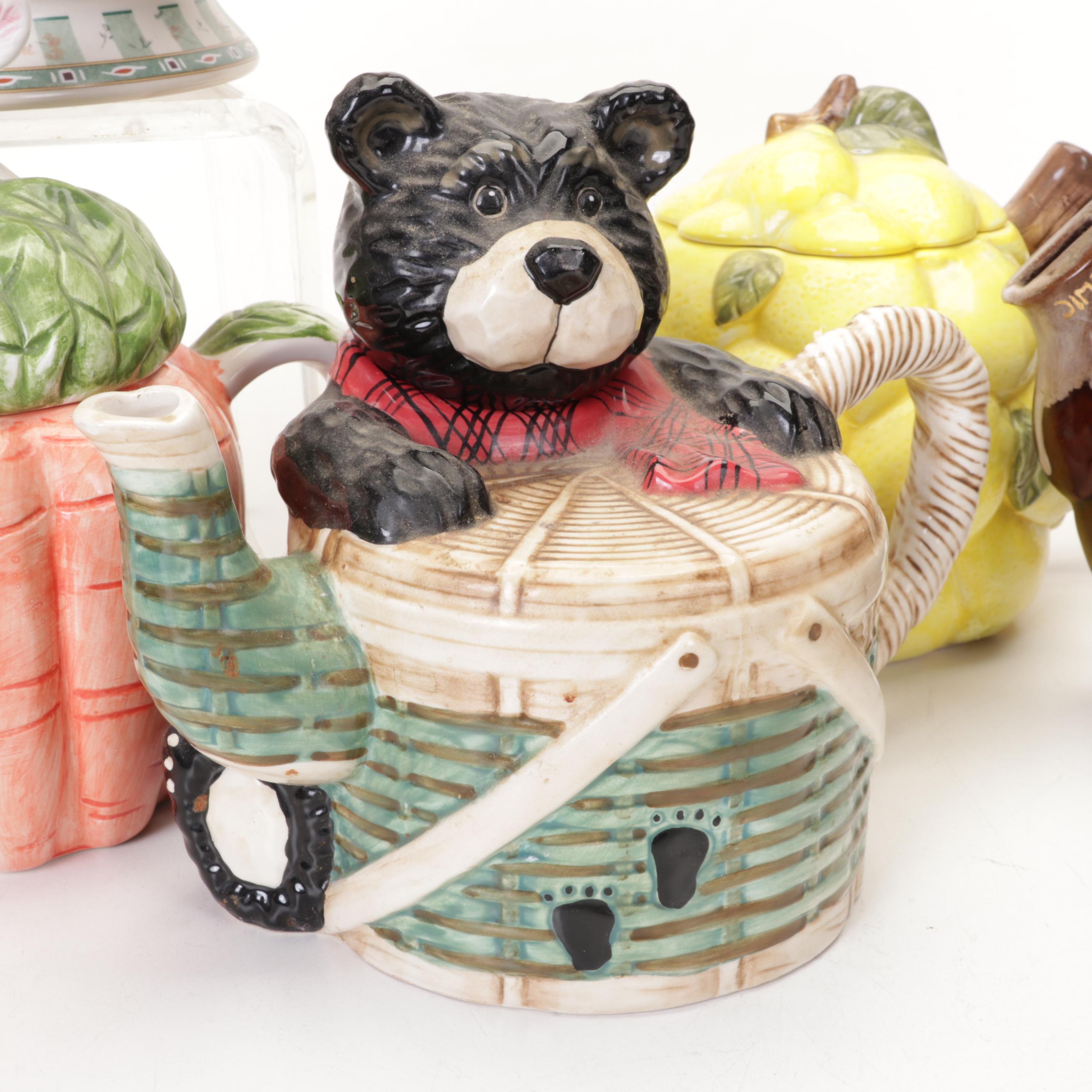 Ceramic Figural Teapots, Planters and Other Table Accessories,