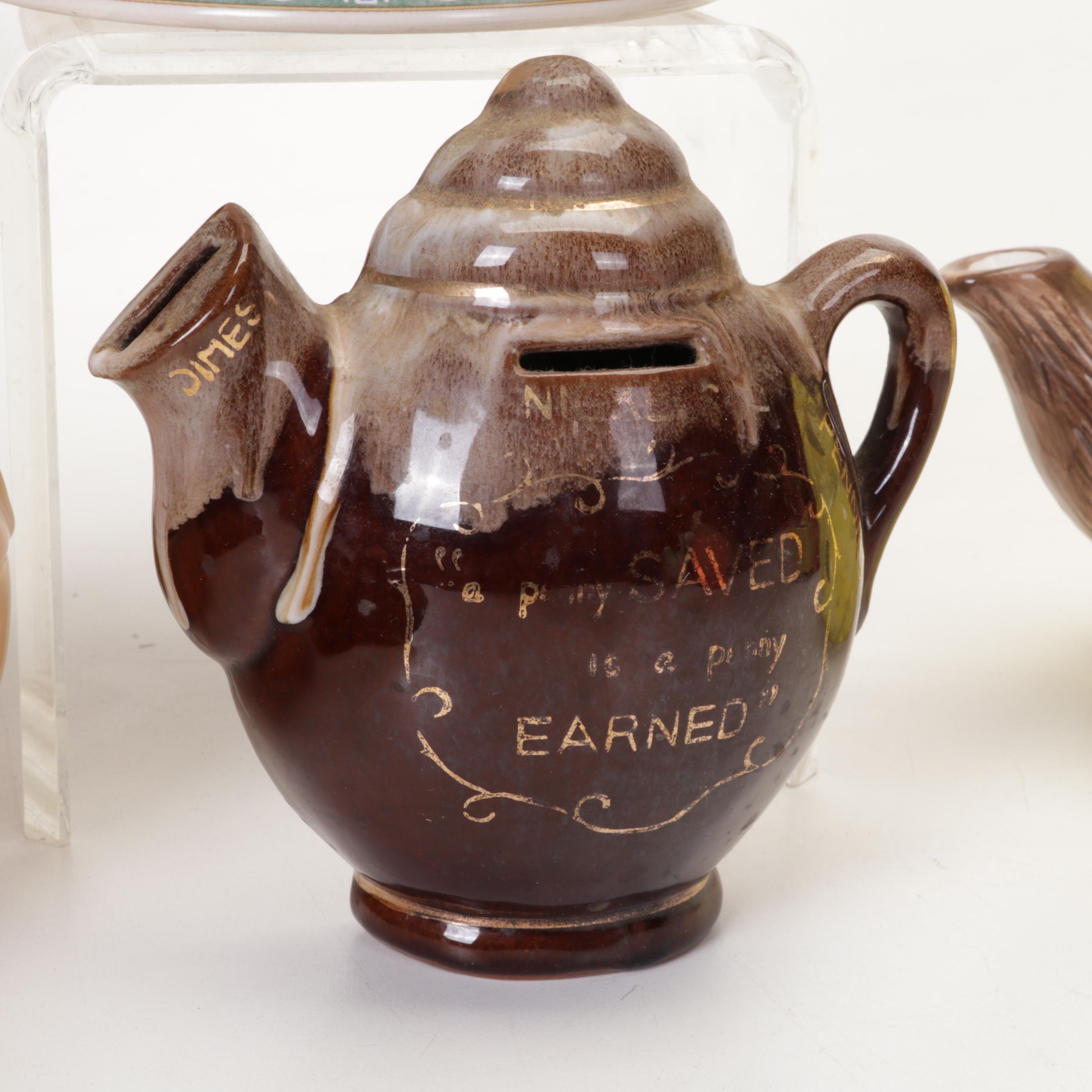 Ceramic Figural Teapots, Planters and Other Table Accessories,