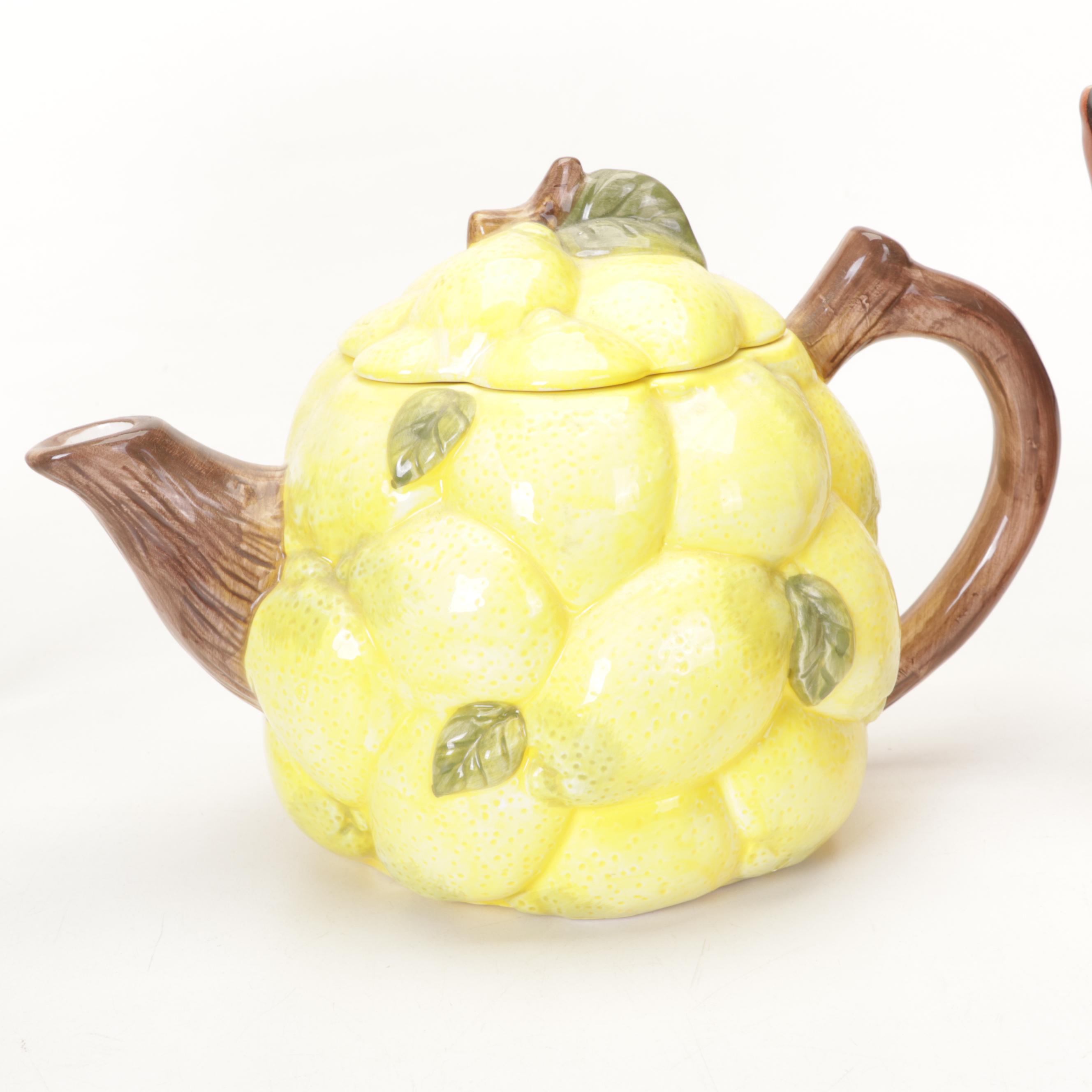 Ceramic Figural Teapots, Planters and Other Table Accessories,