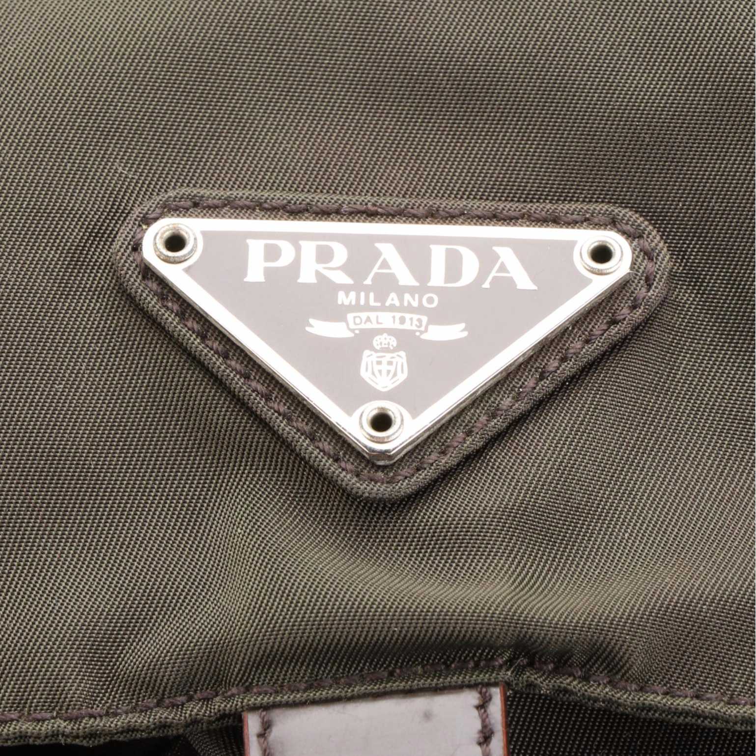 Prada Drawstring Backpack in Nylon Twill and Leather Trim