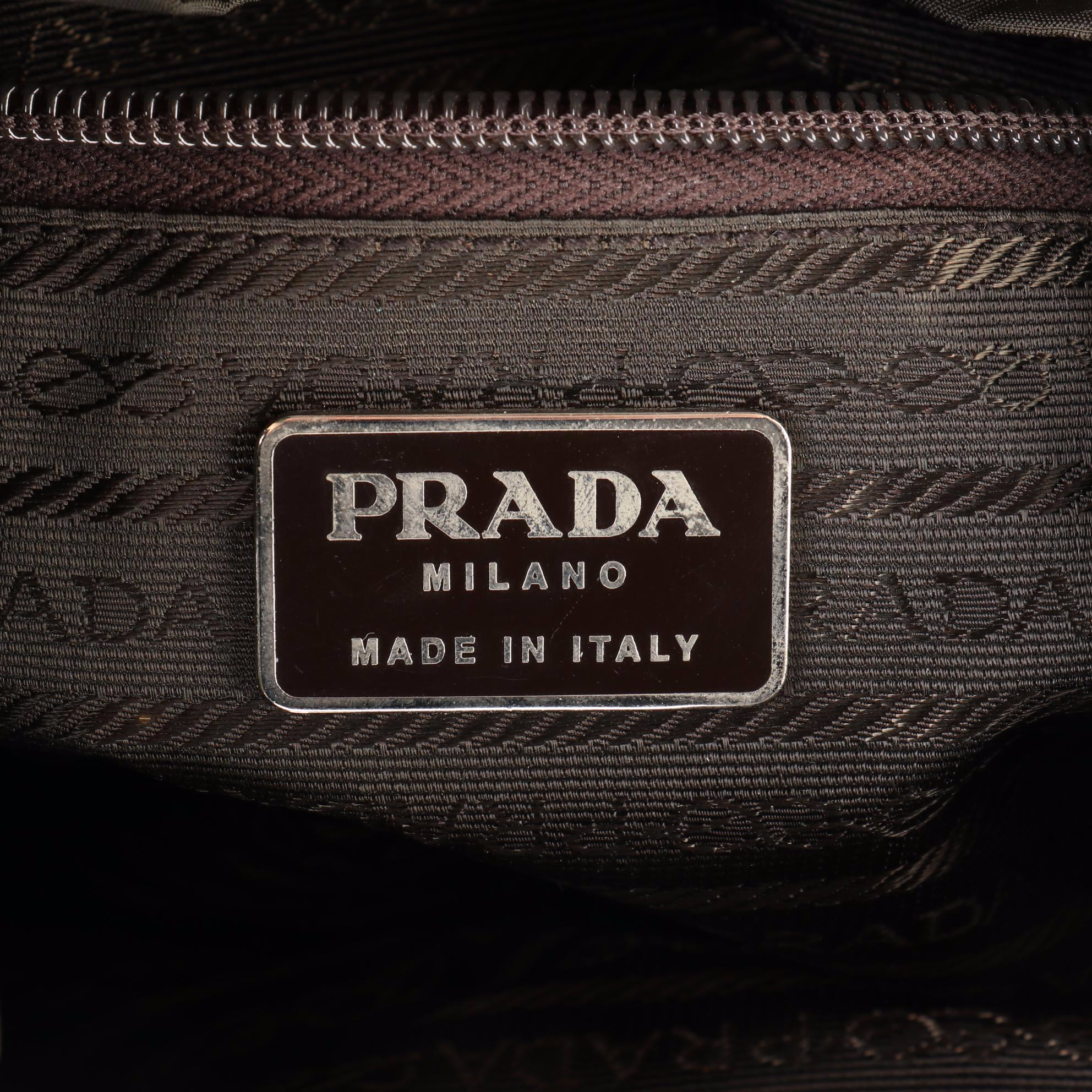 Prada Drawstring Backpack in Nylon Twill and Leather Trim