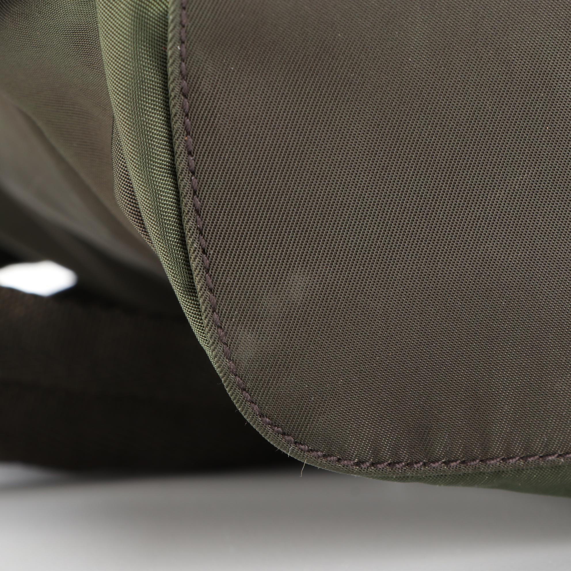 Prada Drawstring Backpack in Nylon Twill and Leather Trim