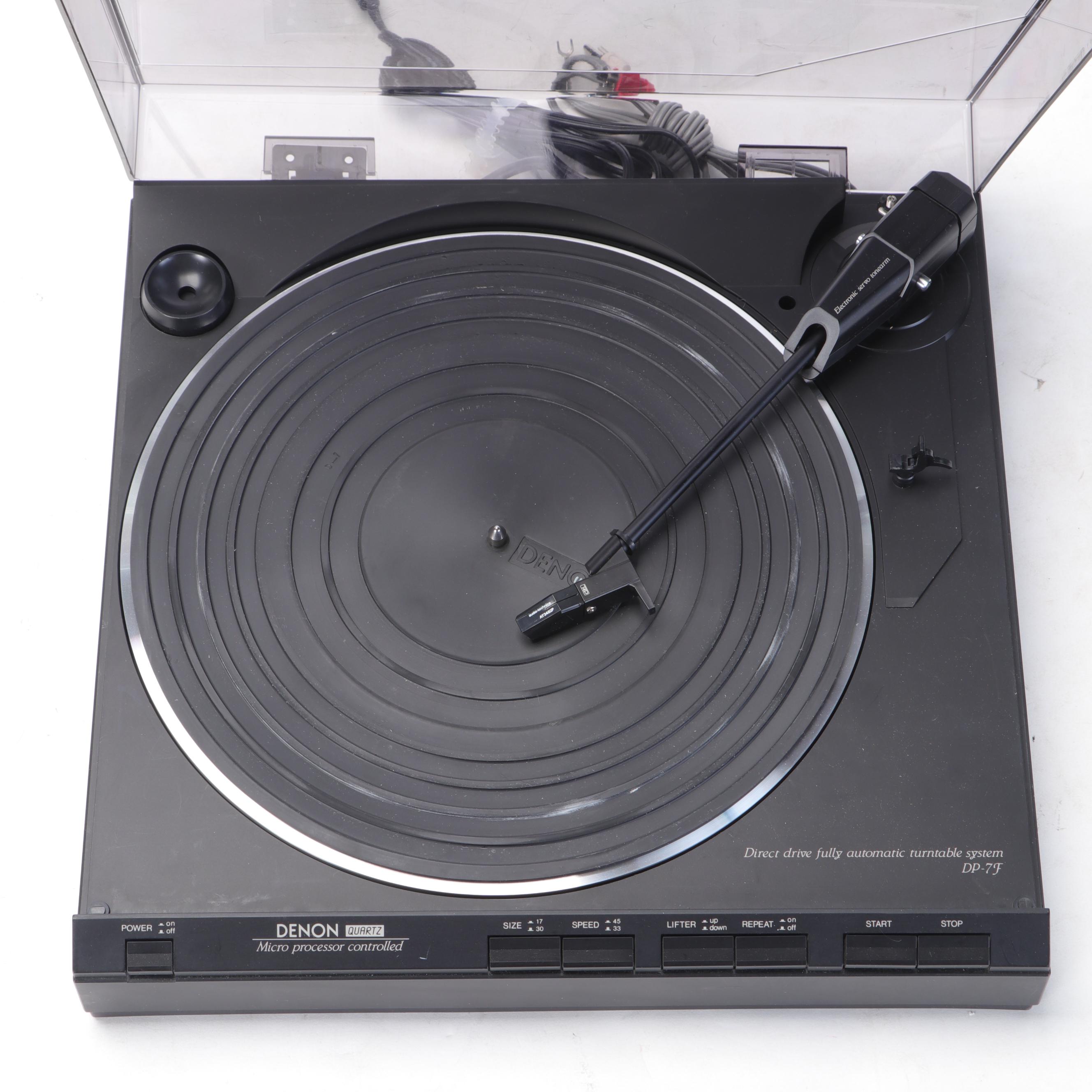 Denon DP-7F 2-Speed Direct Drive Fully Automatic Turntable Record Player, 1990