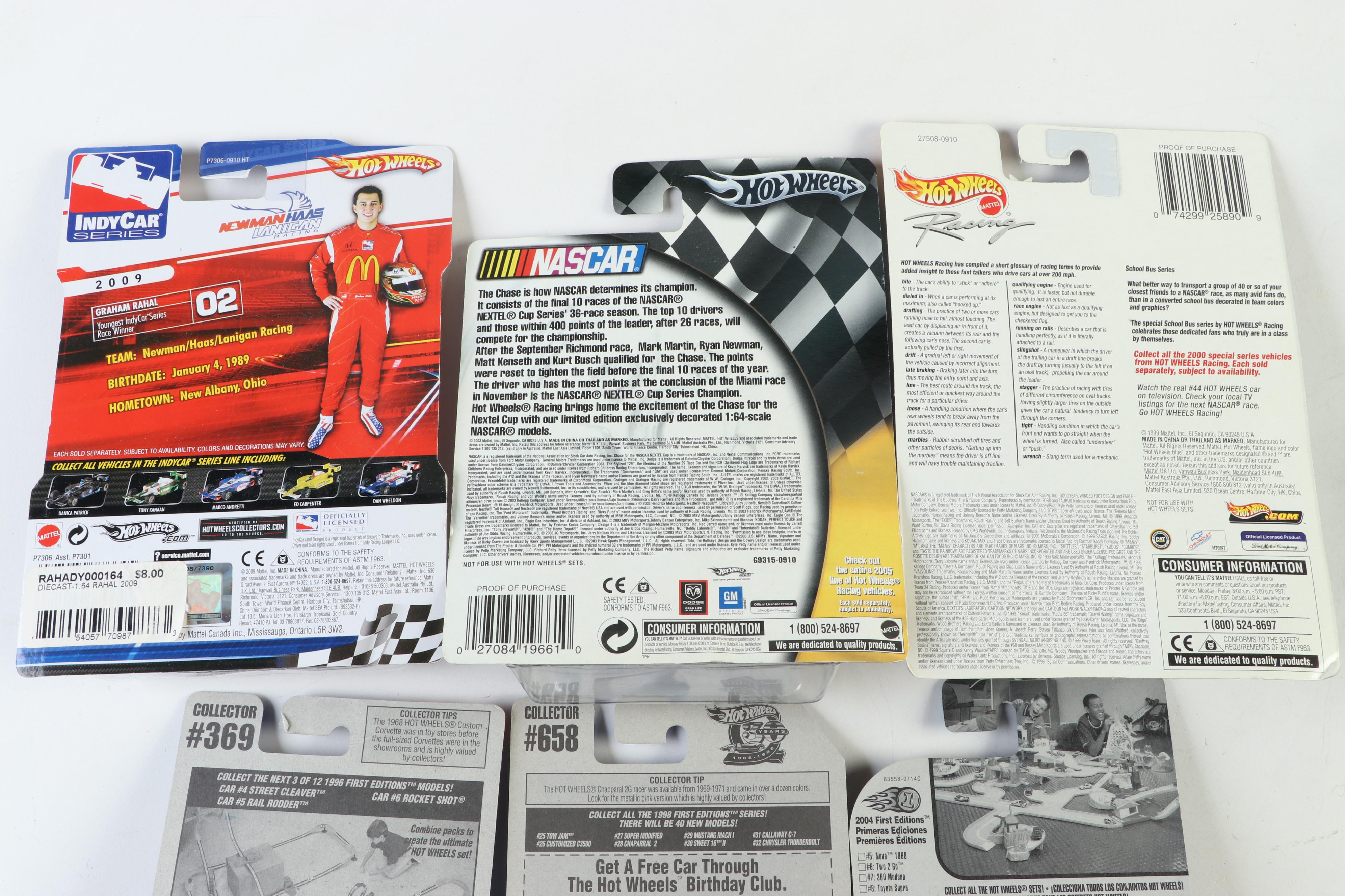 Hot Wheels 1:64 Scale Diecast Cars Including "Solar Eagle III"