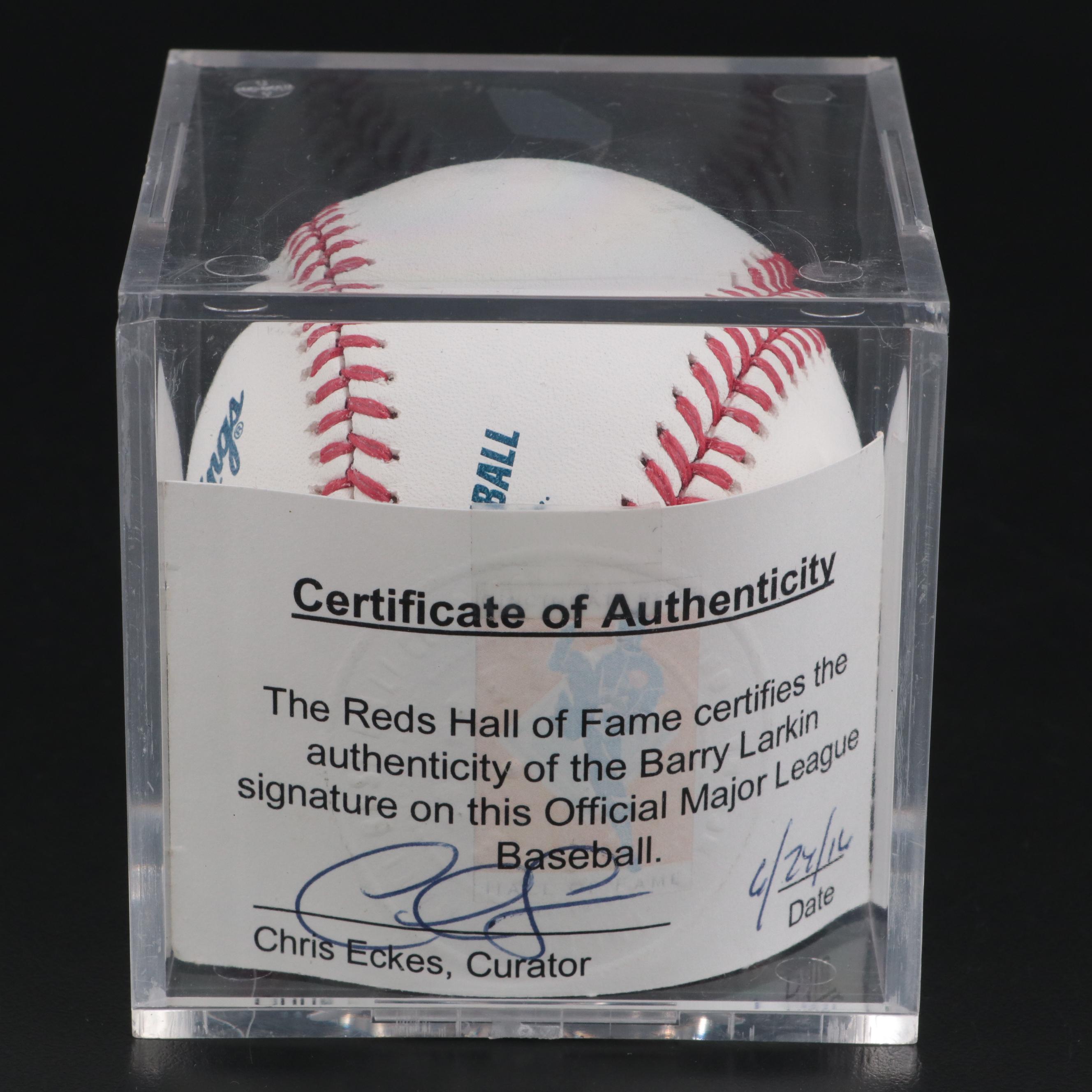 Cincinnati Reds Barry Larkin Signed Rawlings Baseball