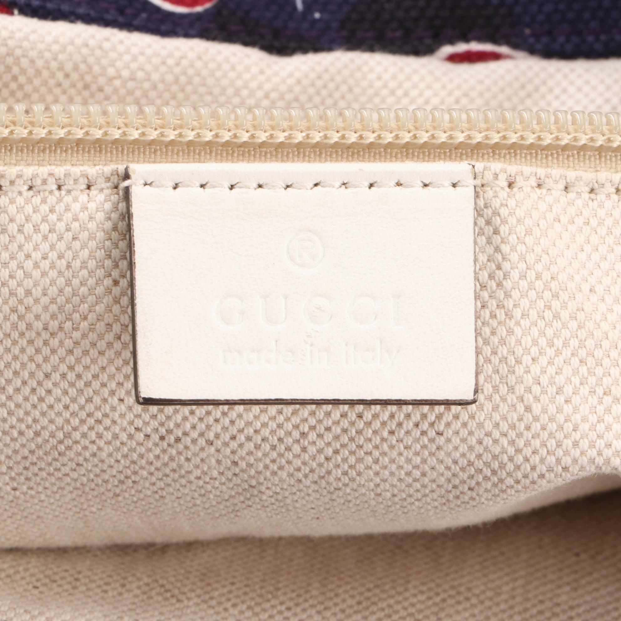 Gucci Medium Shopper Tote in Heartbeat Print Canvas with Leather Trim