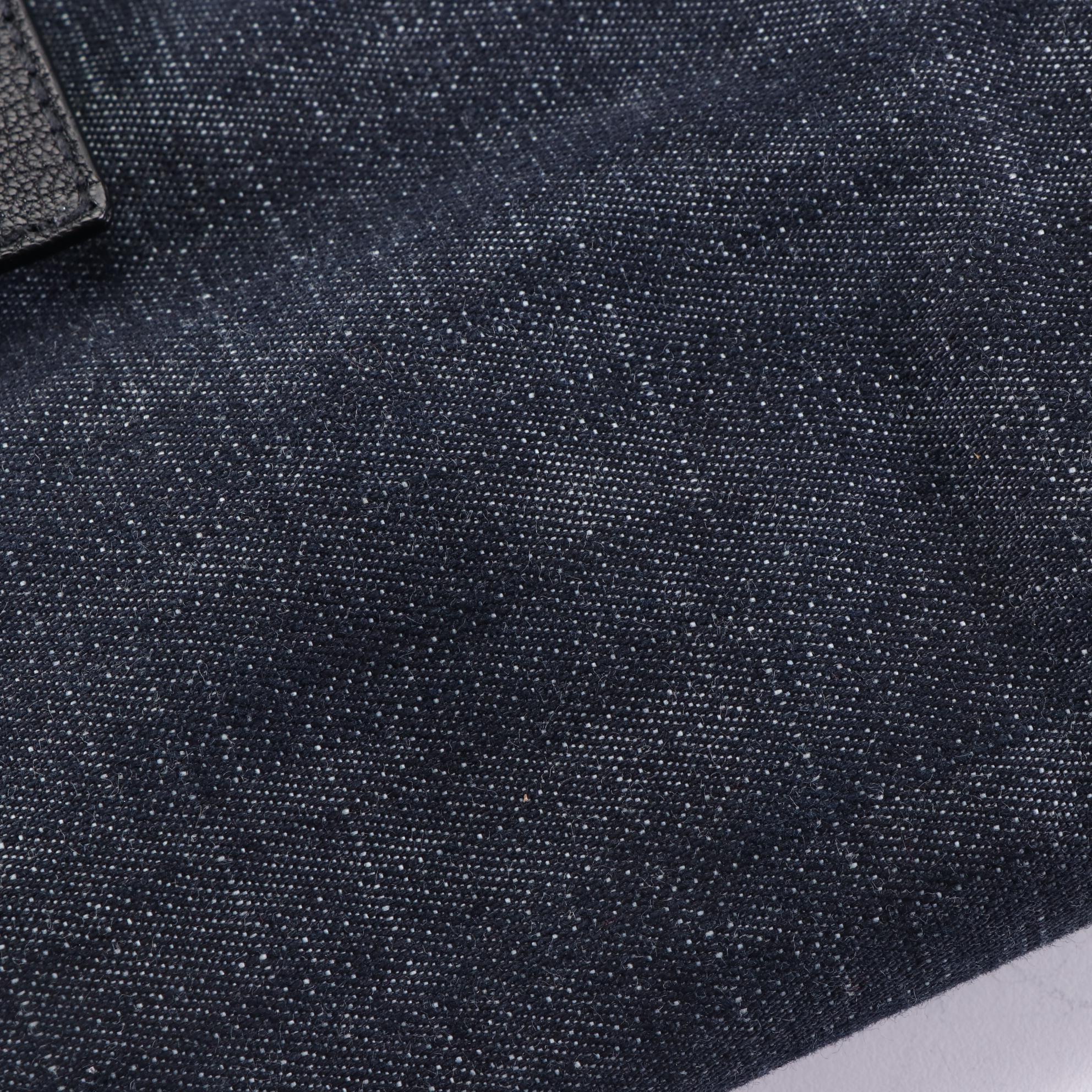 Prada Front Pocket Crossbody Bag in Denim and Leather