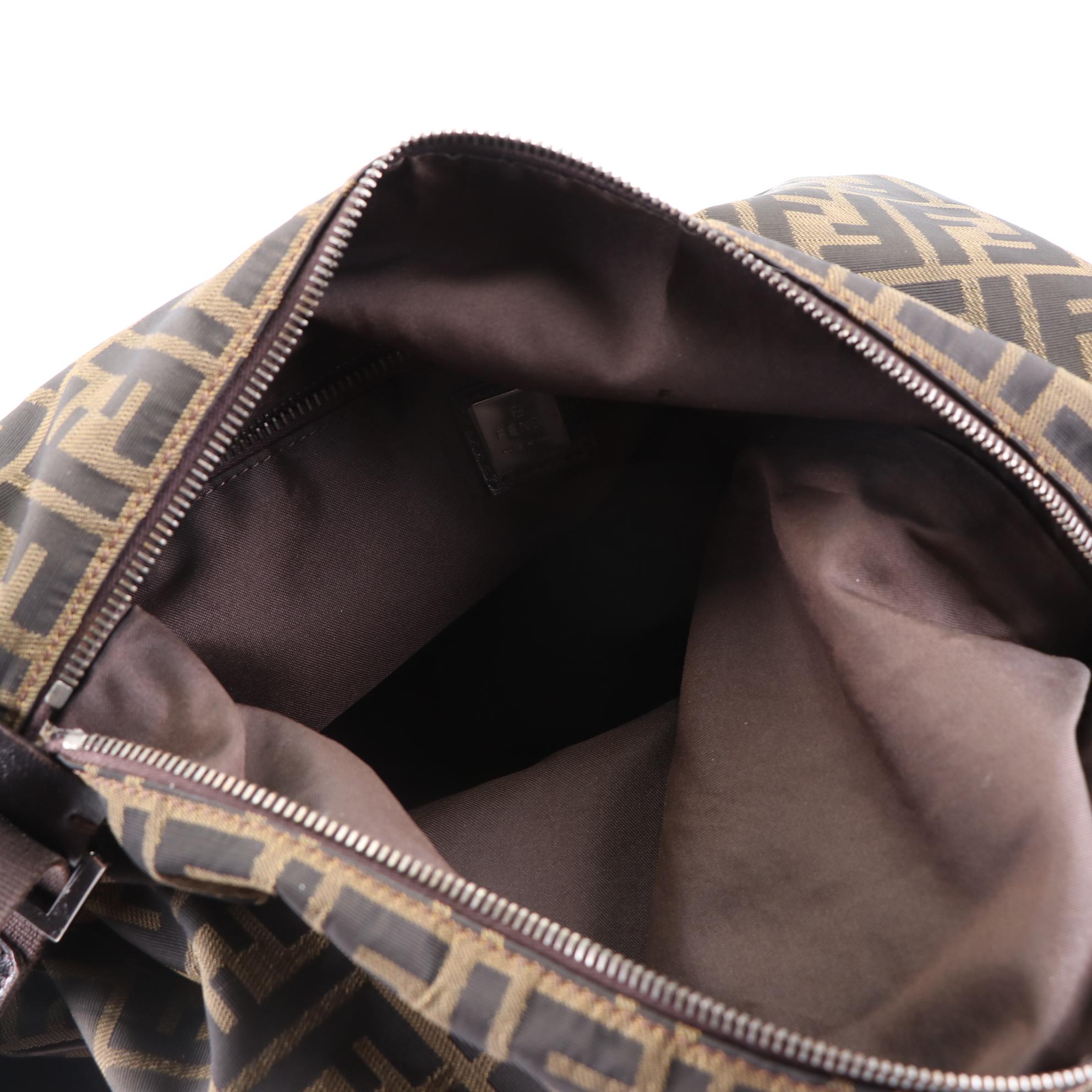 Fendi Zucca Canvas and Leather Shoulder Bag