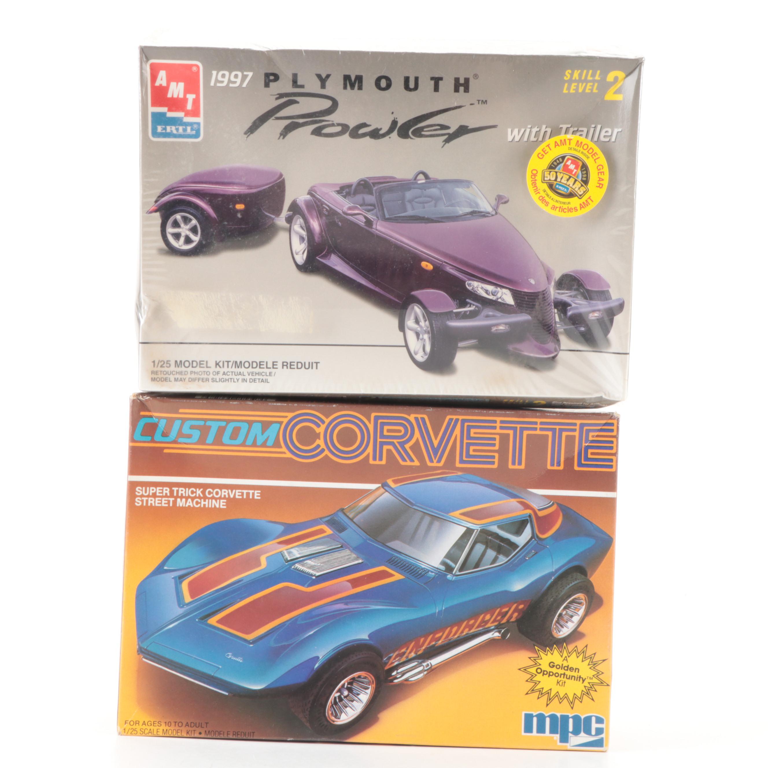 AMT Ertl and Other Chevrolet Corvette and More Model Car Kits, Late 20th Century