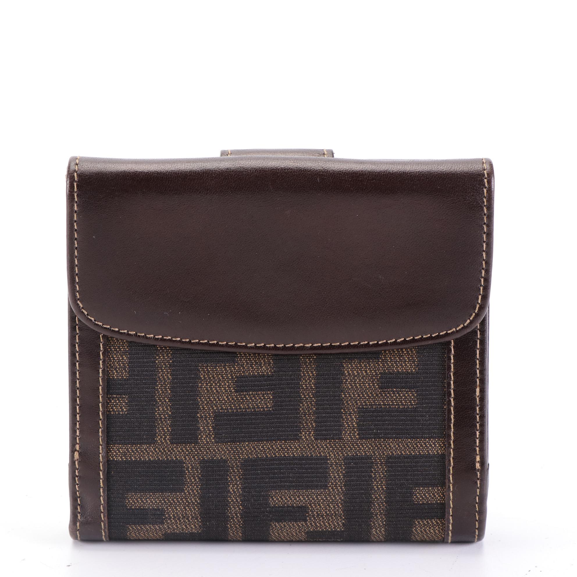 Fendi Zucca Canvas and Leather Wallet