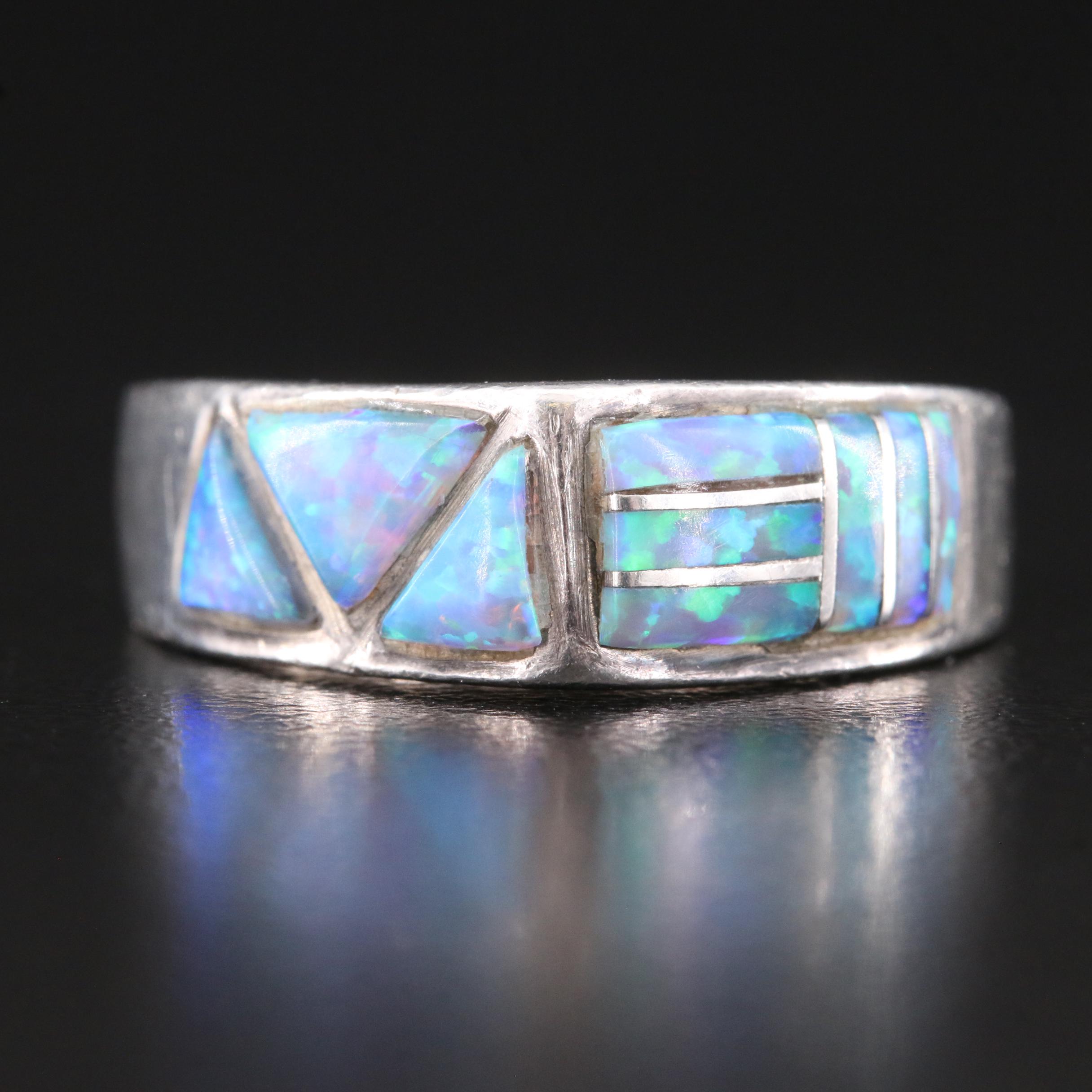 Sterling Silver Opal Inlay Ring