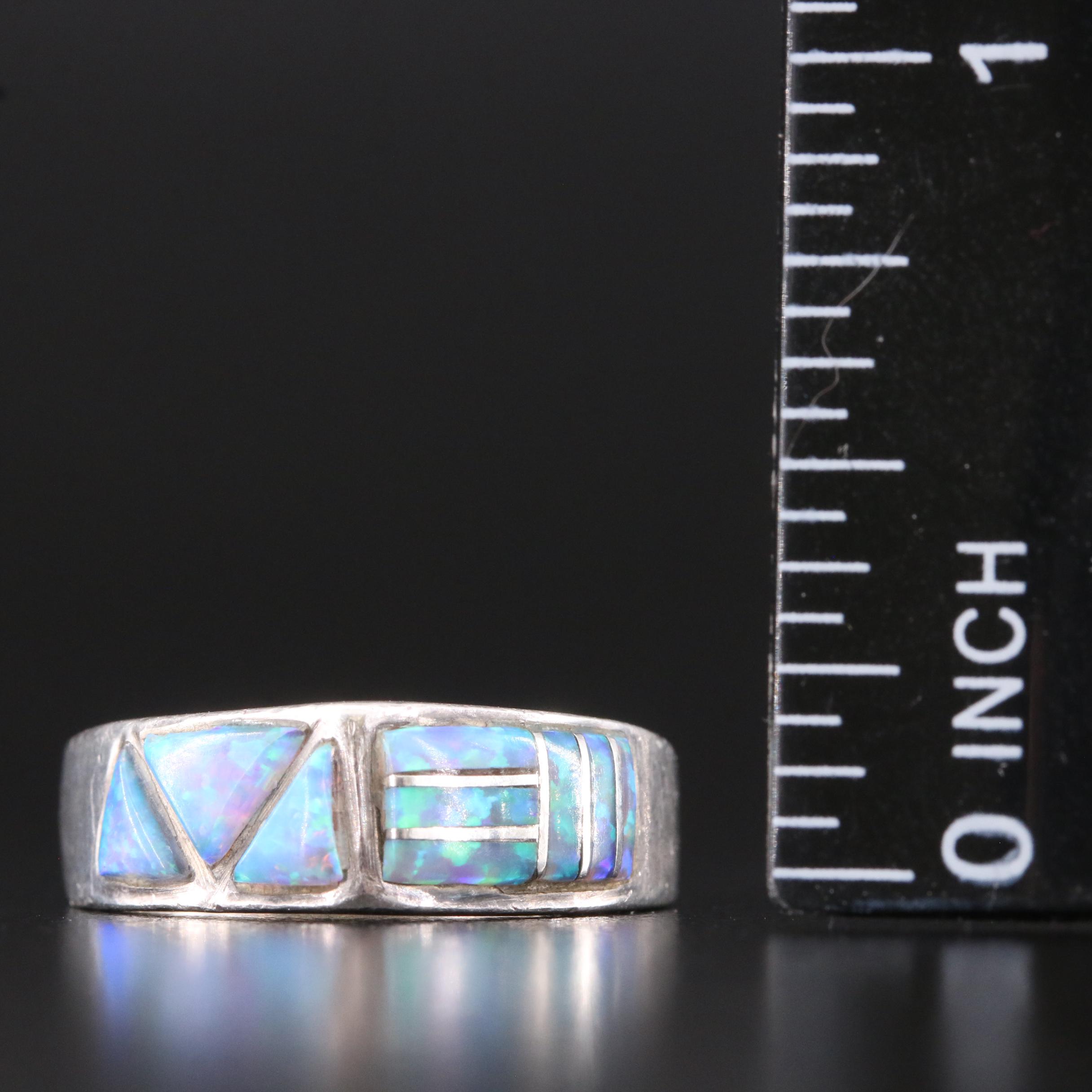 Sterling Silver Opal Inlay Ring