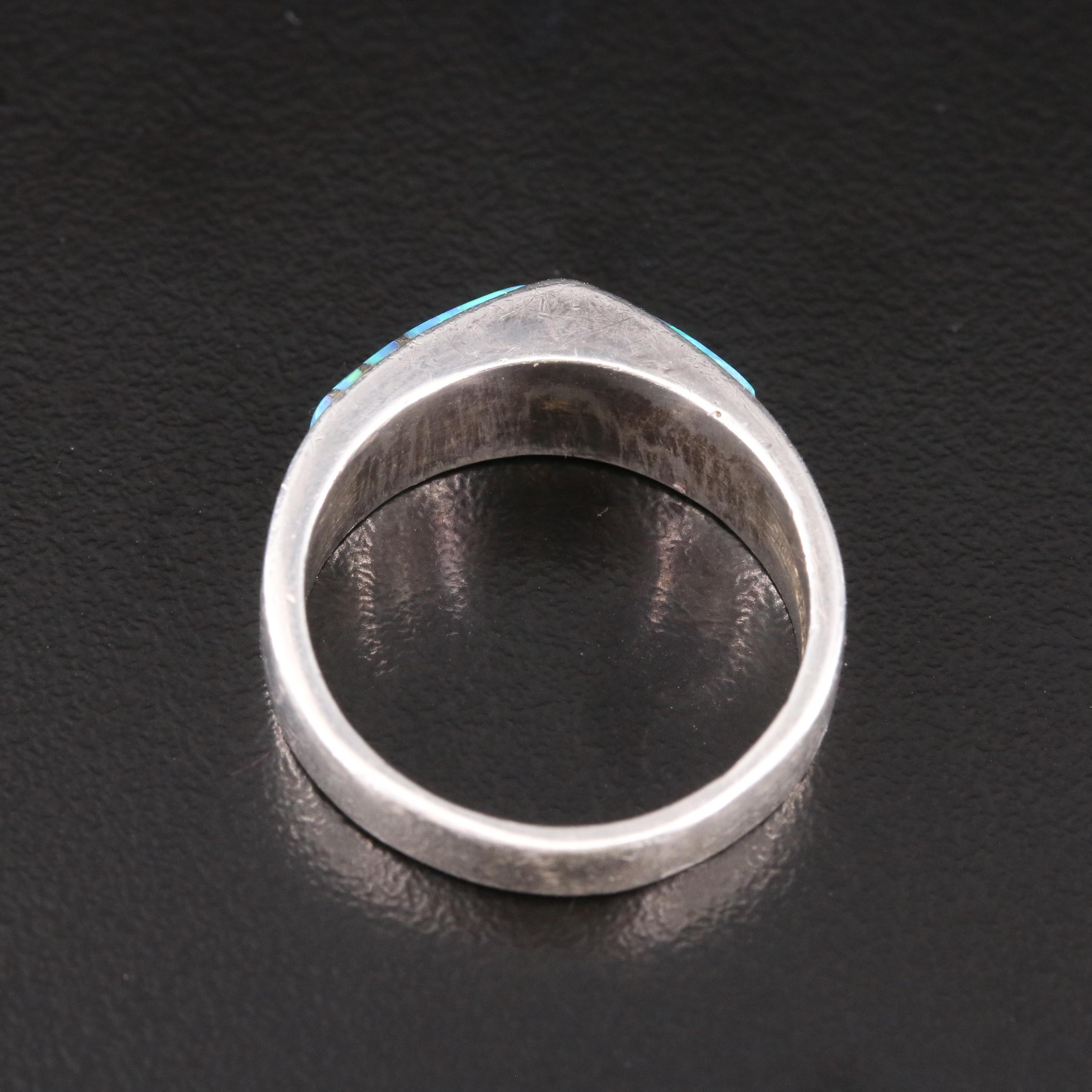 Sterling Silver Opal Inlay Ring