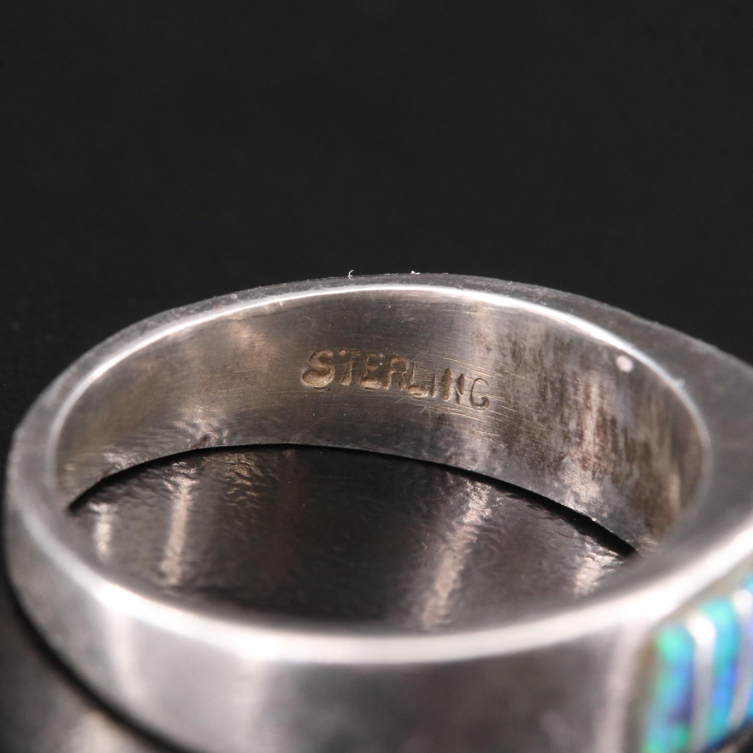 Sterling Silver Opal Inlay Ring