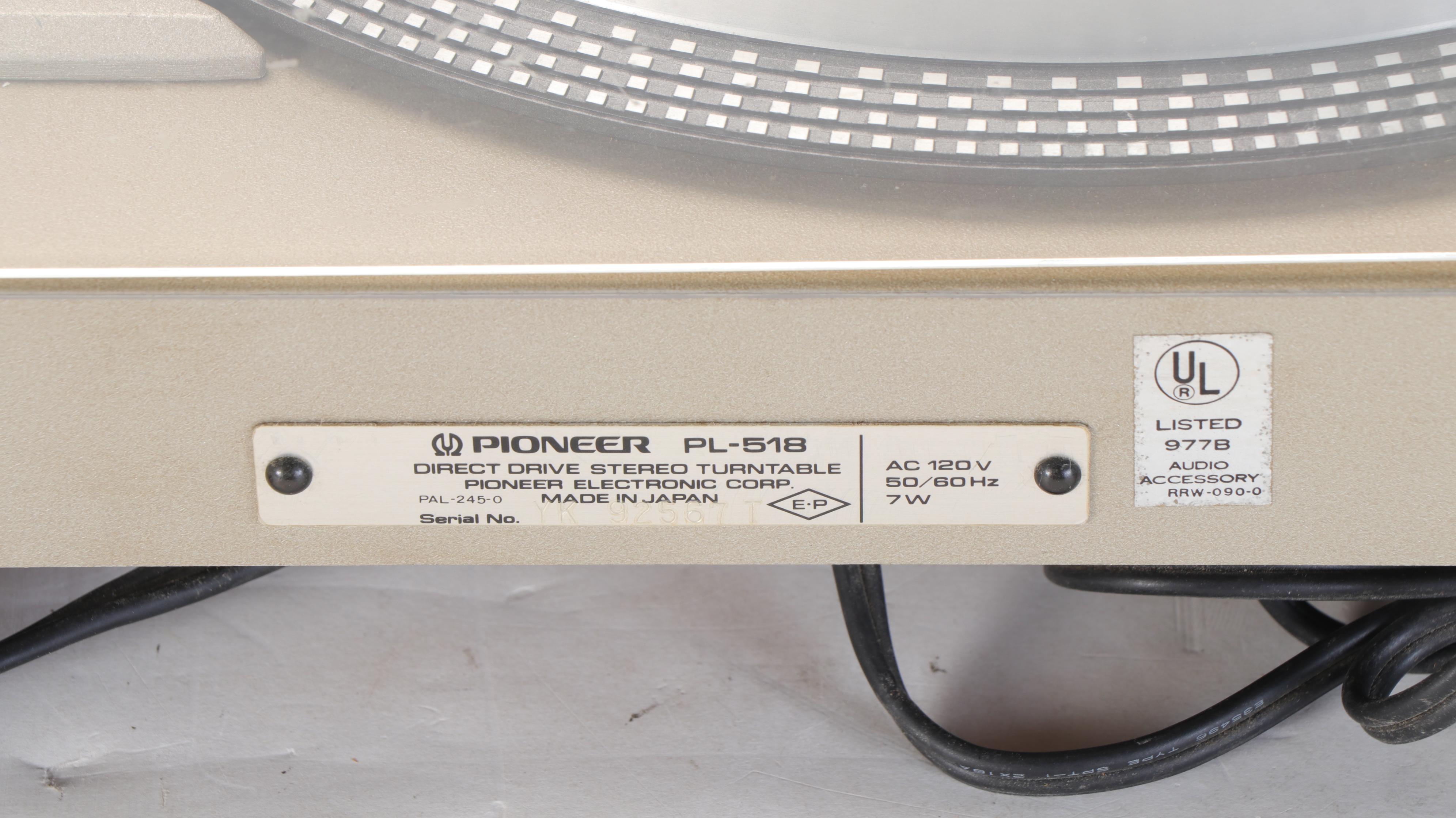 Sony Linear Tracking and Pioneer Turntable Record Players