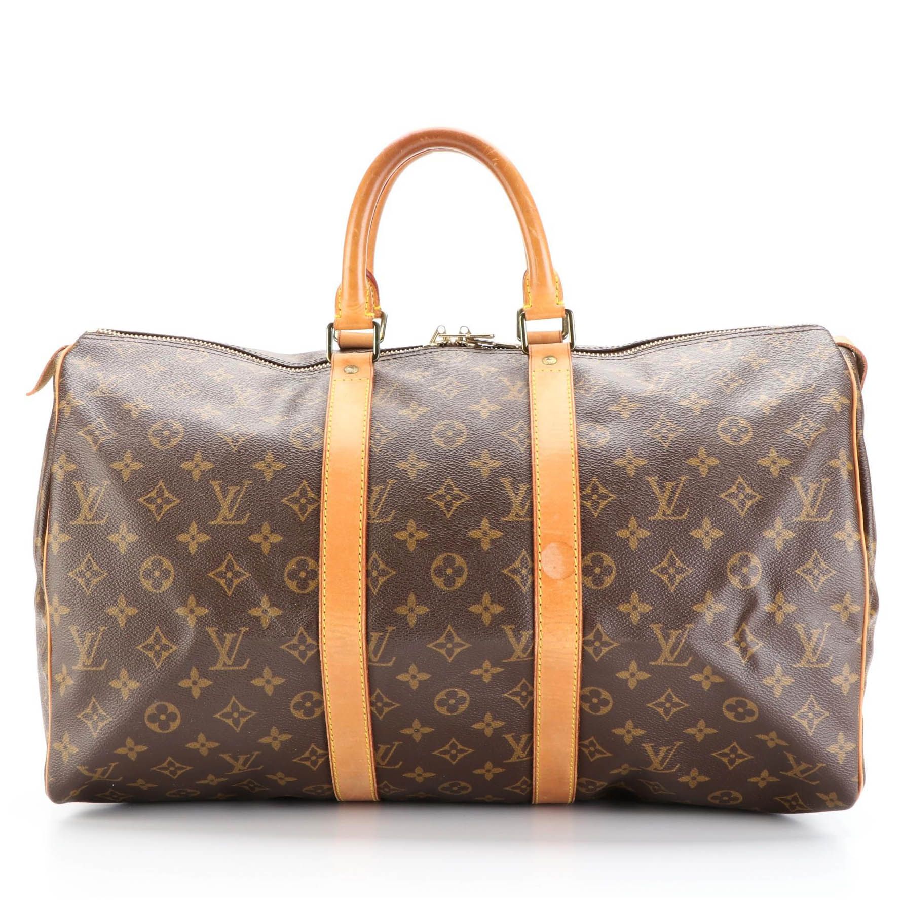 Louis Vuitton Keepall 45 in Monogram Canvas and Vachetta Leather