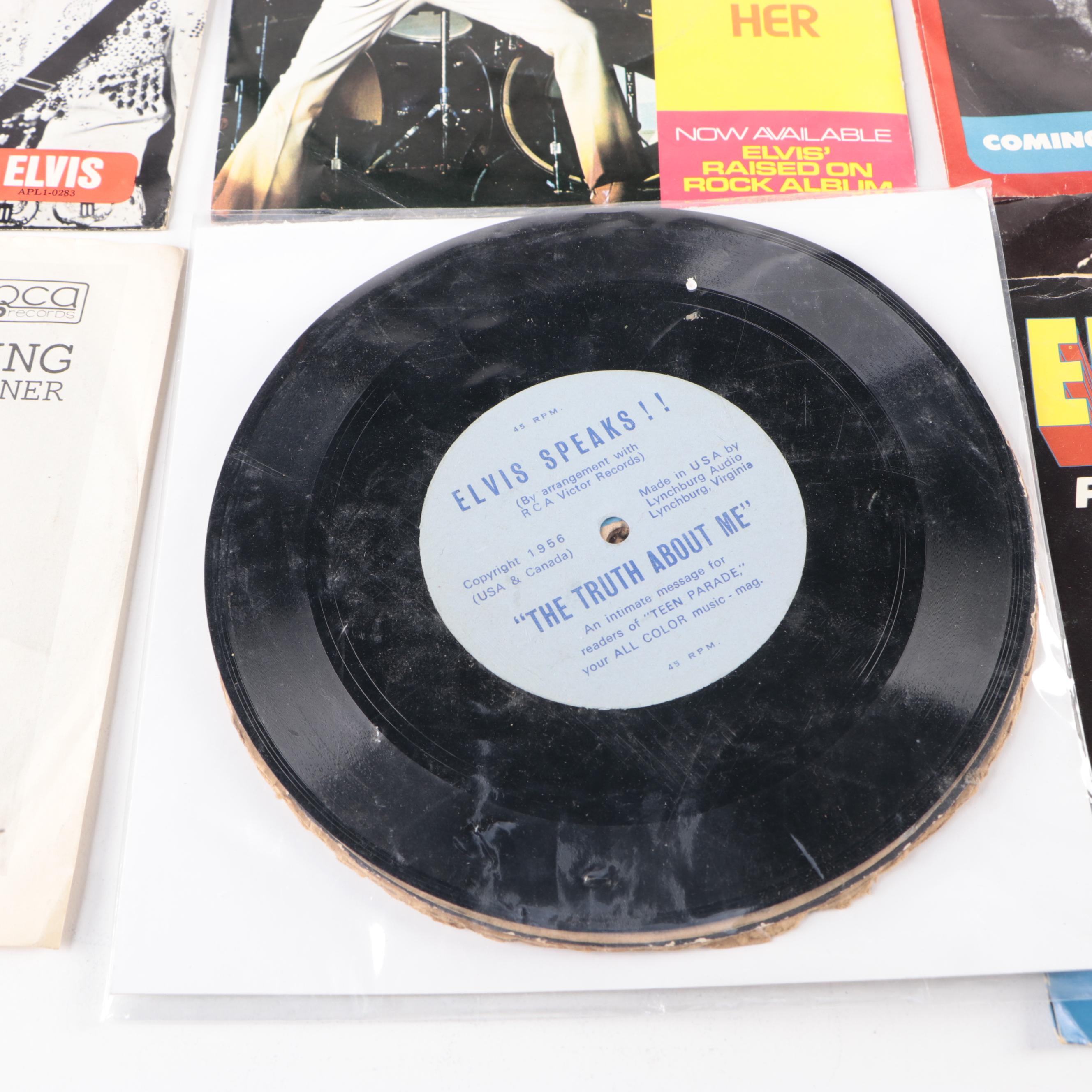 Elvis Presley Record Singles with "Motion Picture" Fold-Out Poster Magazine