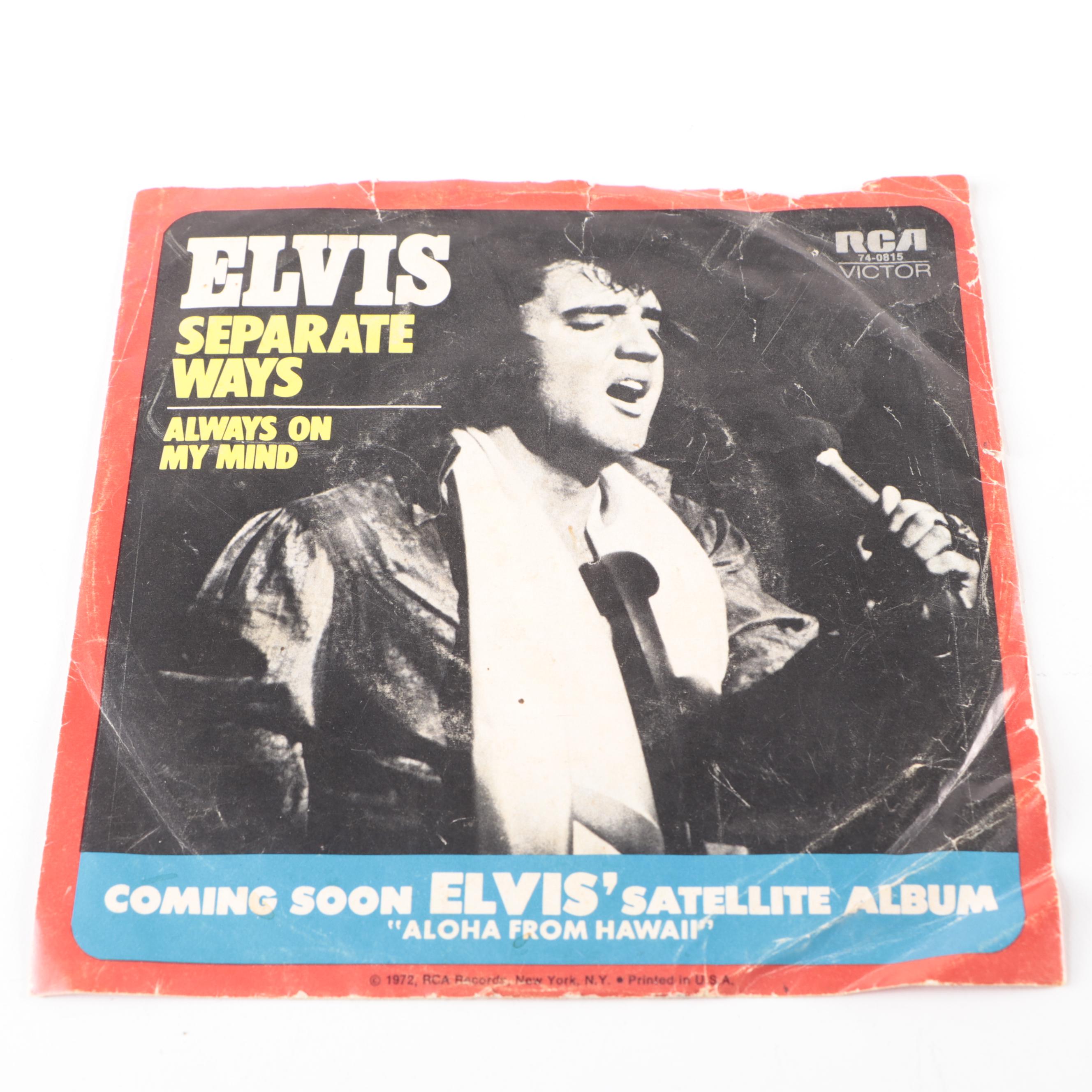Elvis Presley Record Singles with "Motion Picture" Fold-Out Poster Magazine