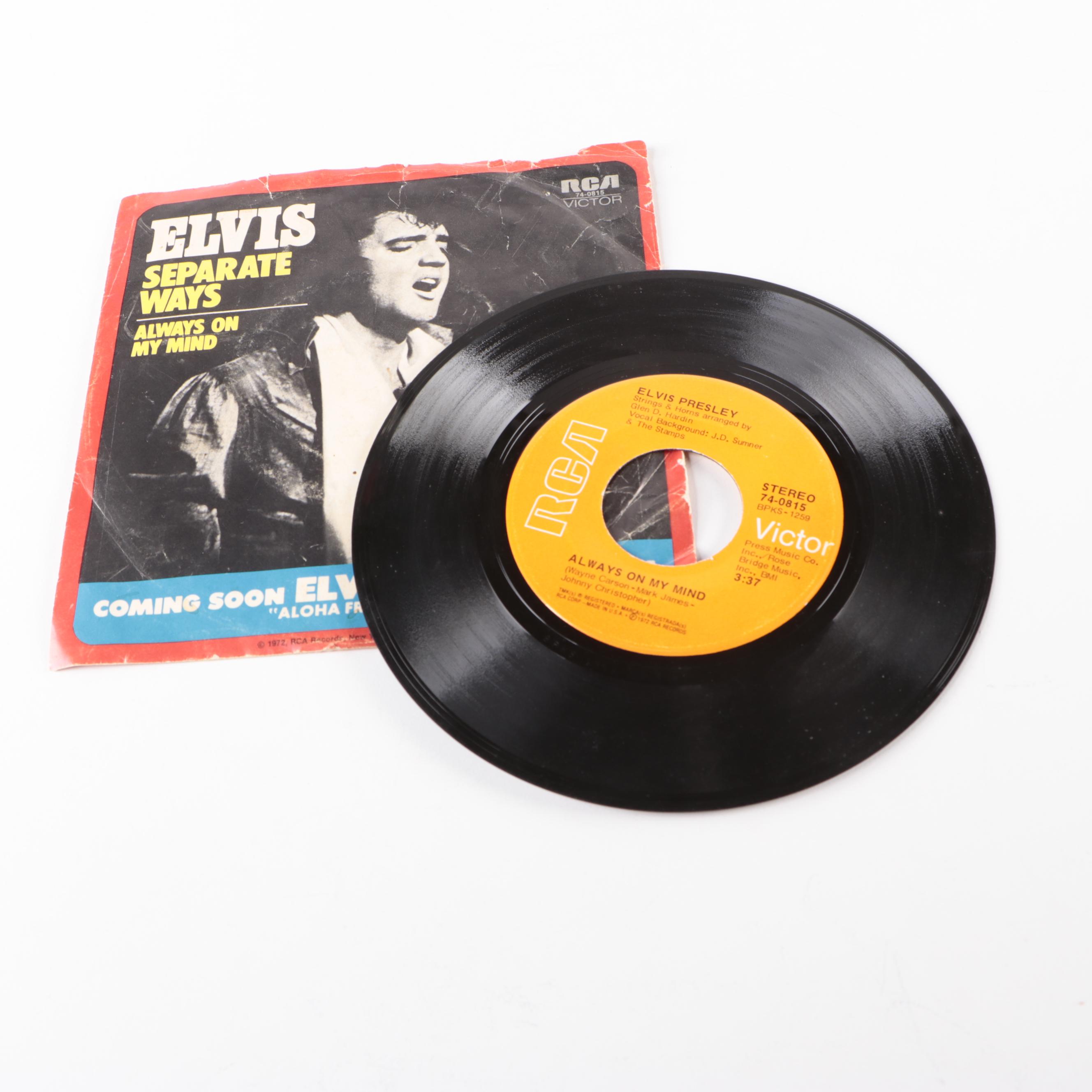 Elvis Presley Record Singles with "Motion Picture" Fold-Out Poster Magazine