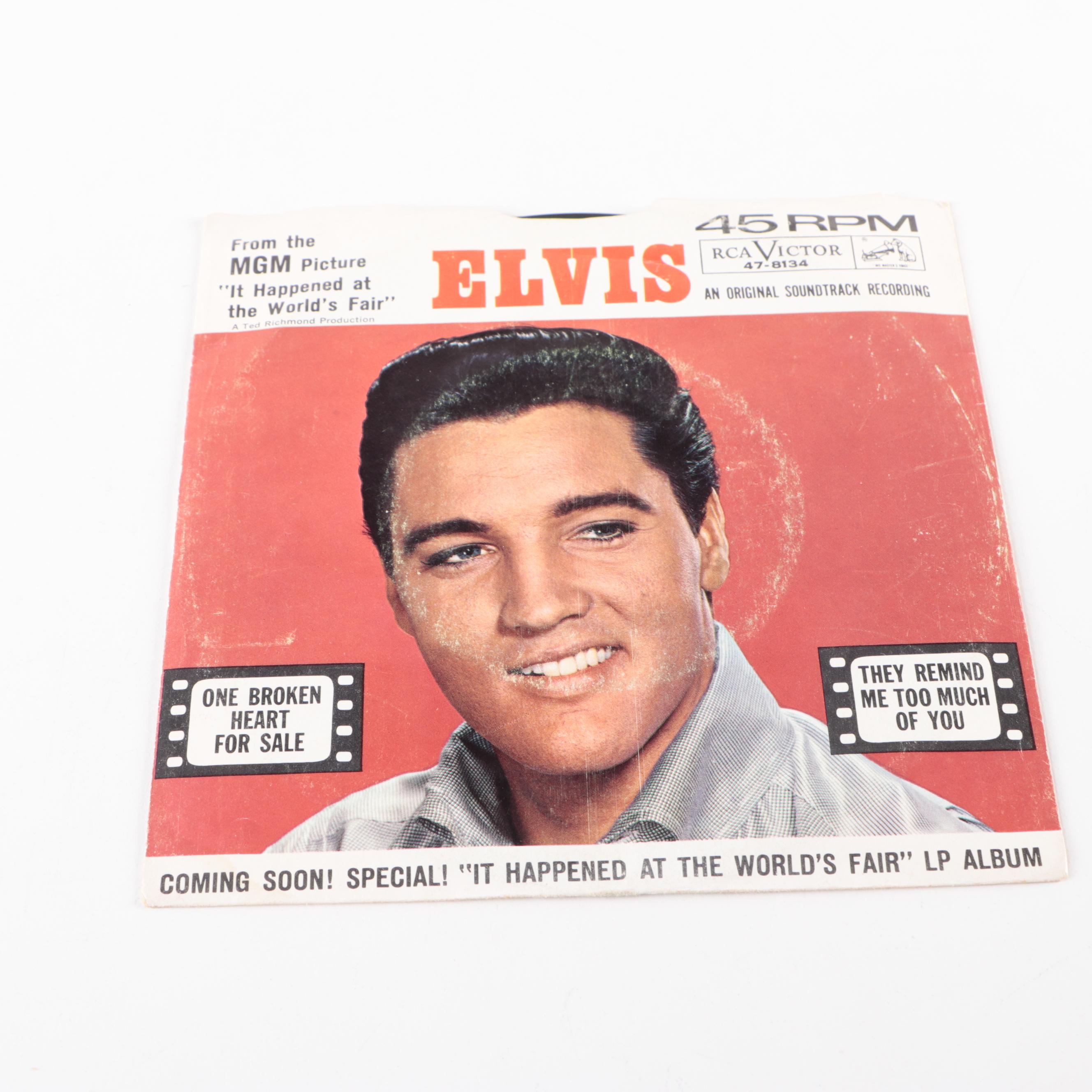 Elvis Presley Record Singles with "Motion Picture" Fold-Out Poster Magazine