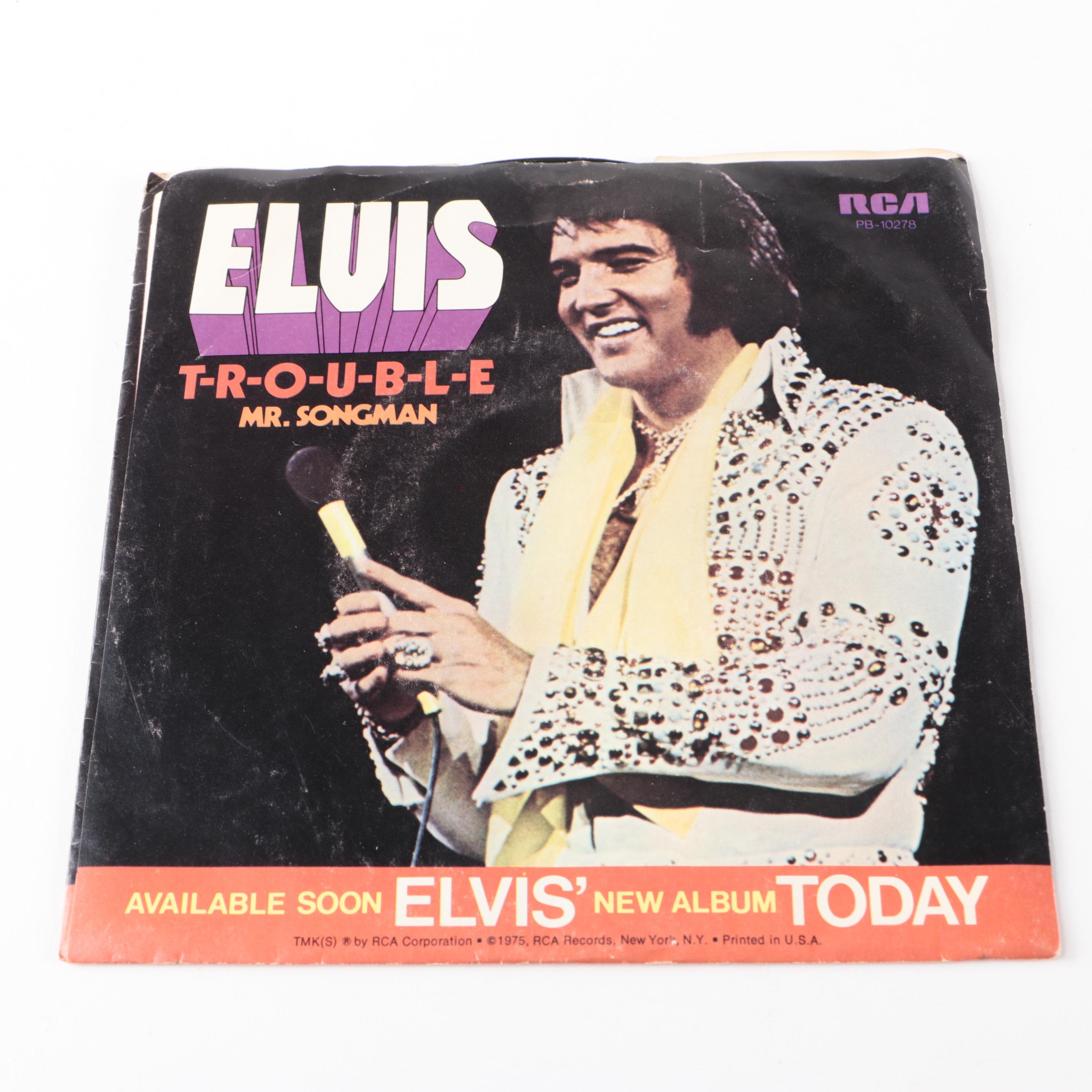Elvis Presley Record Singles with "Motion Picture" Fold-Out Poster Magazine