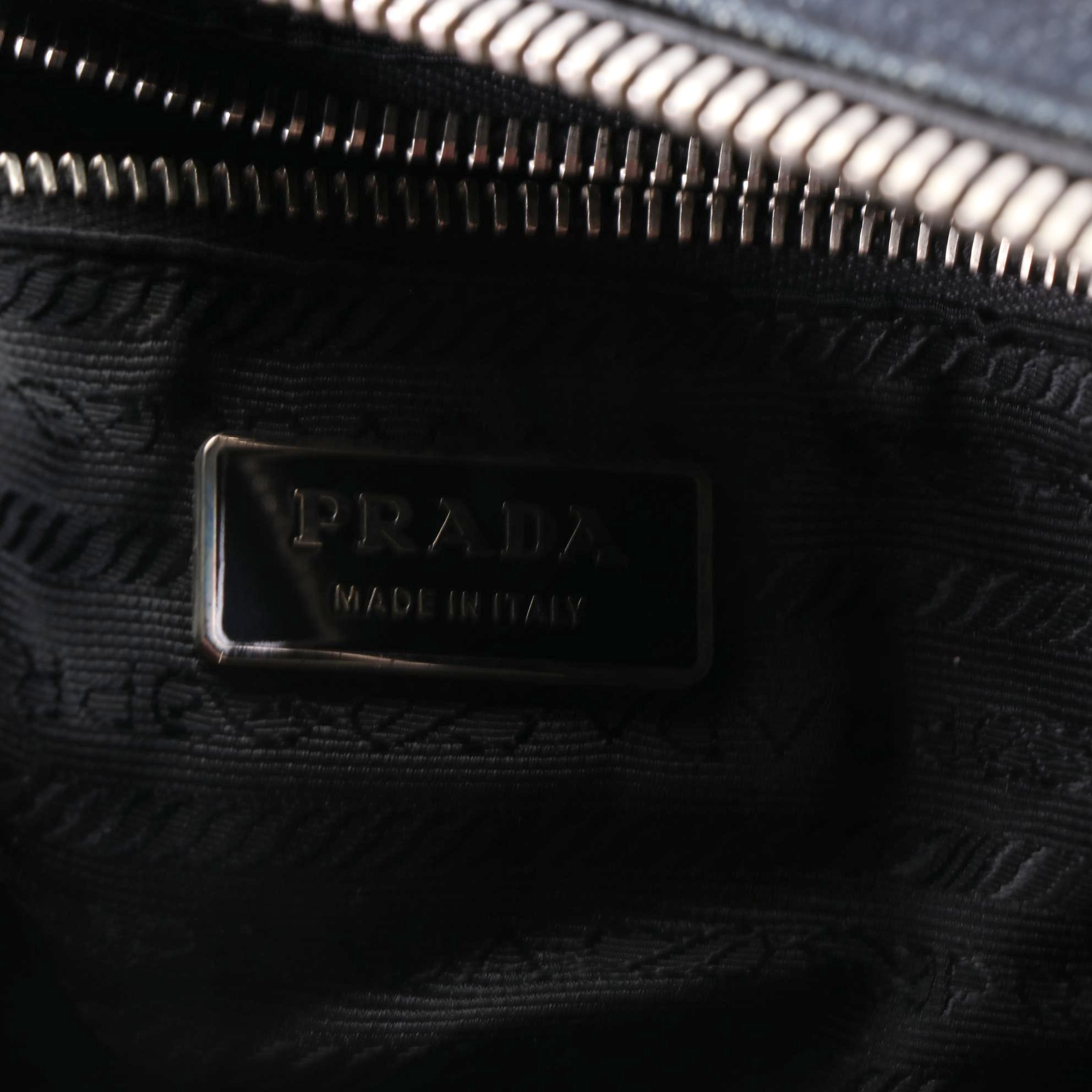 Prada Front Pocket Crossbody Bag in Denim and Leather