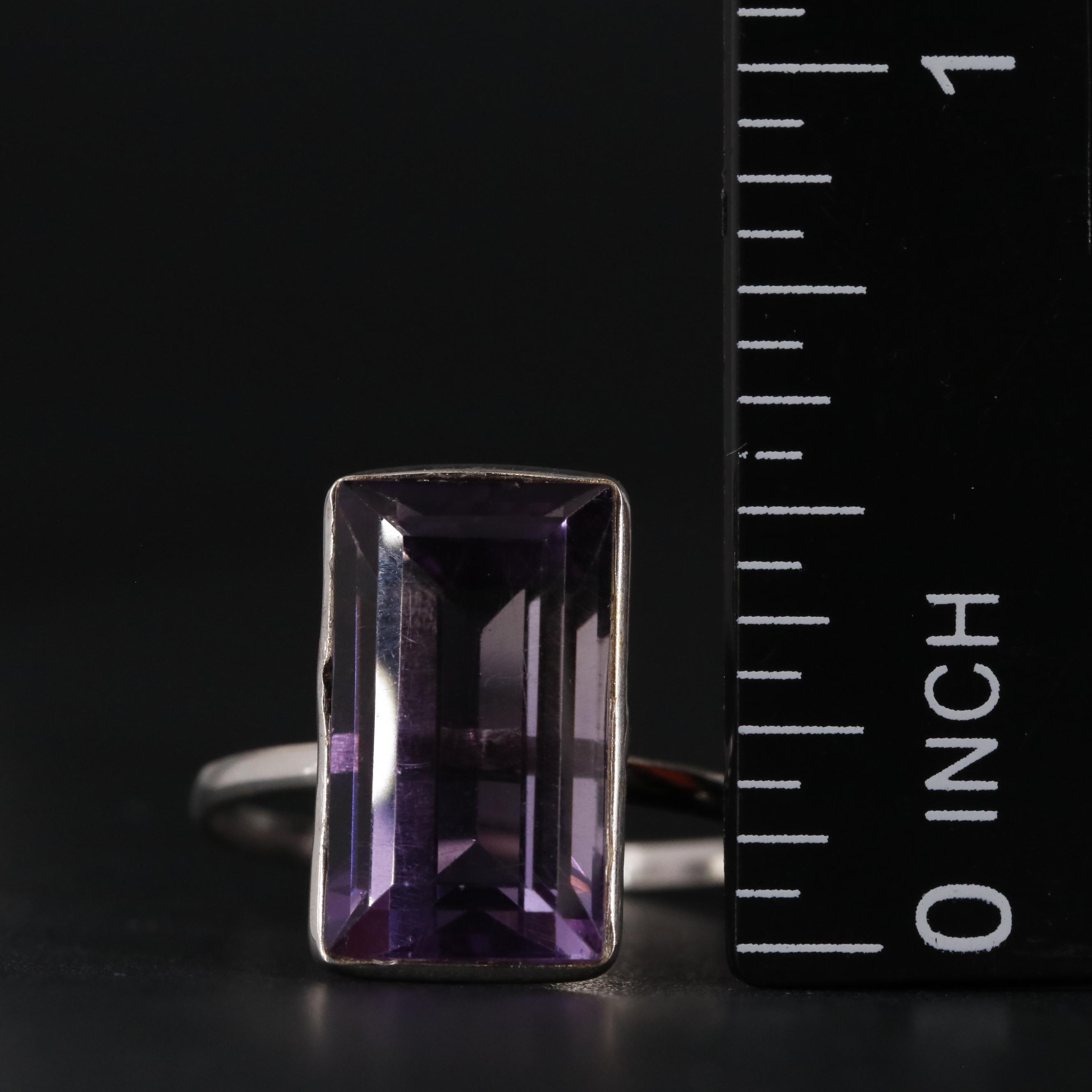 14K 6.05 CT Amethyst Solitaire Ring