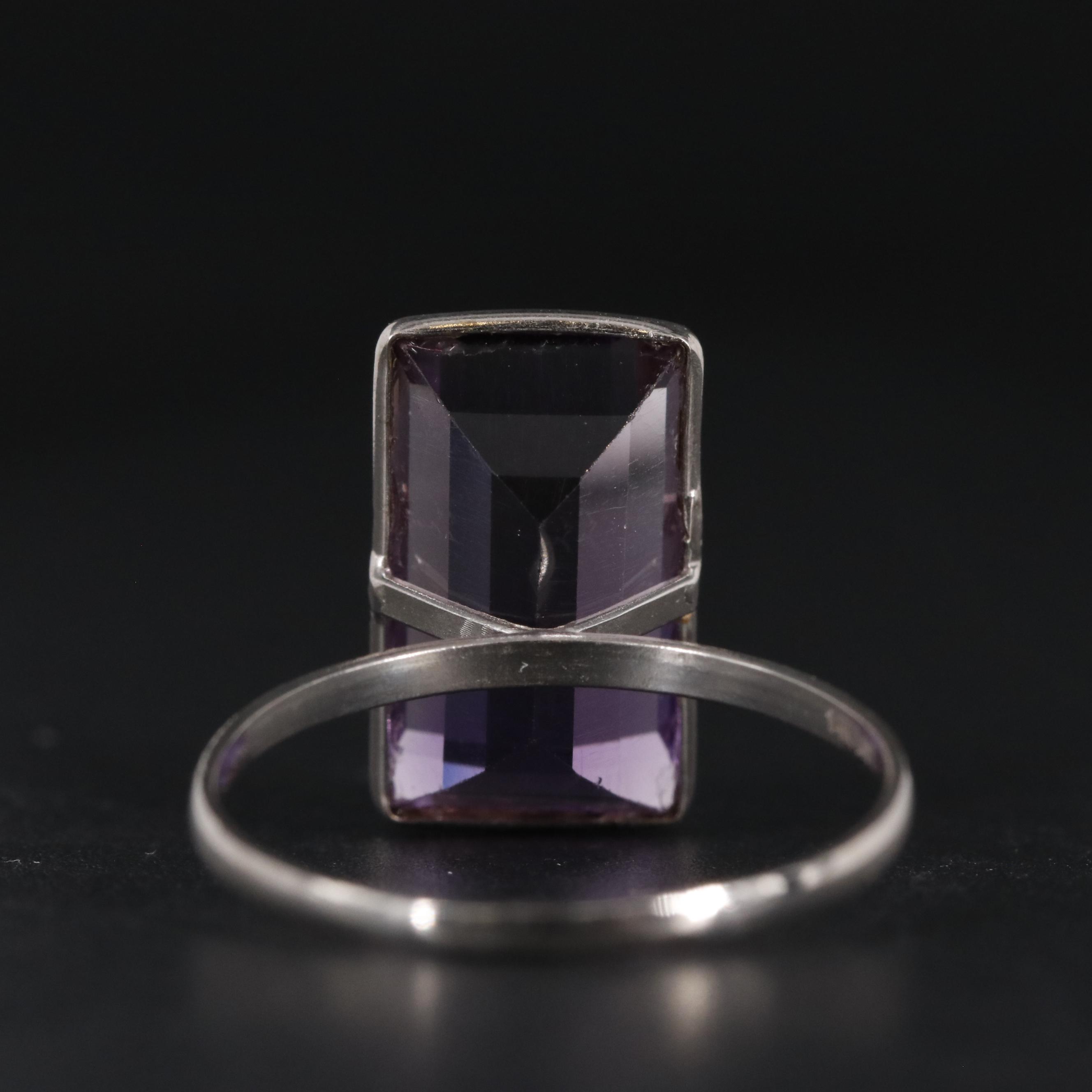 14K 6.05 CT Amethyst Solitaire Ring