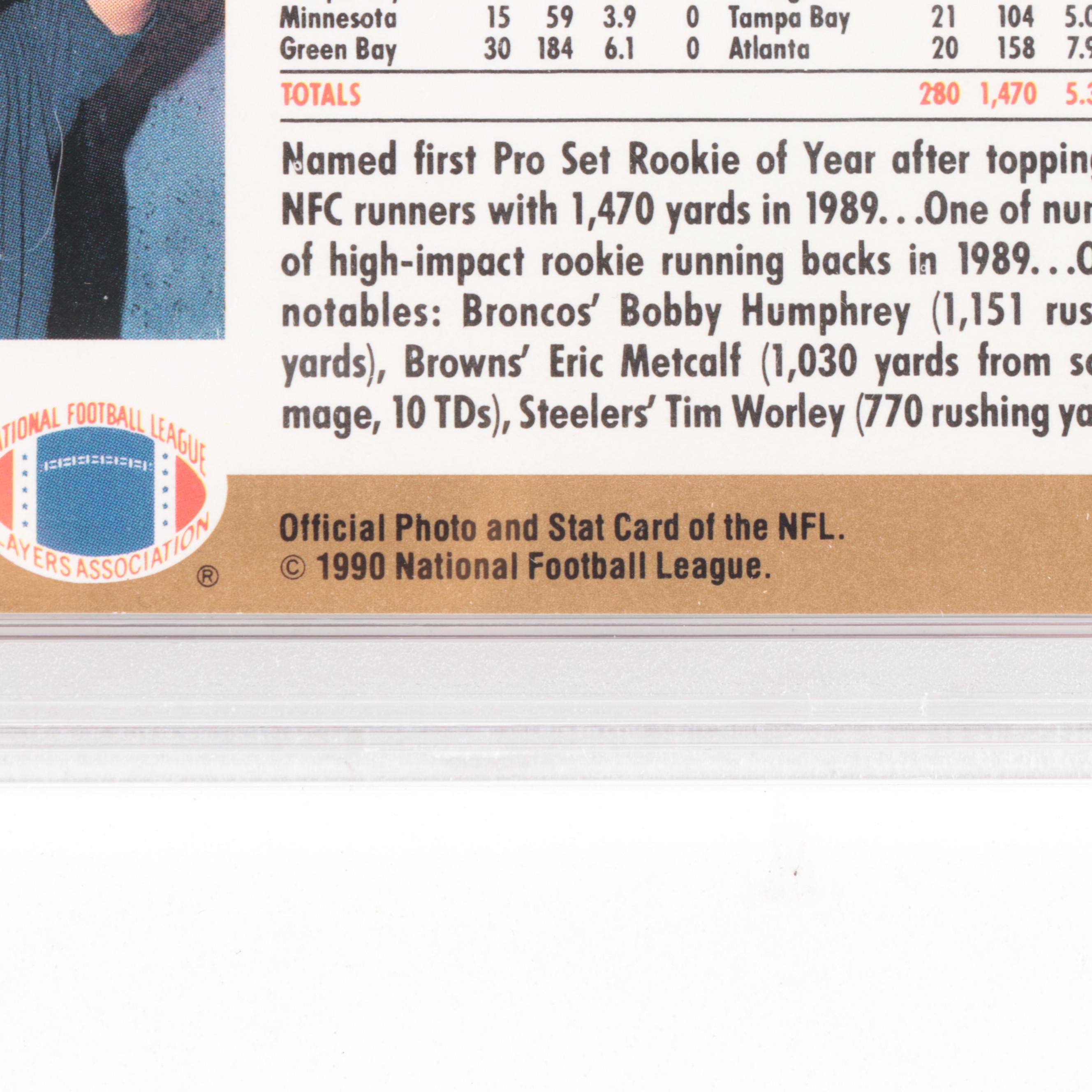 1990 NFL Pro Set Rookie Of The Year Barry Sanders Graded Football Card