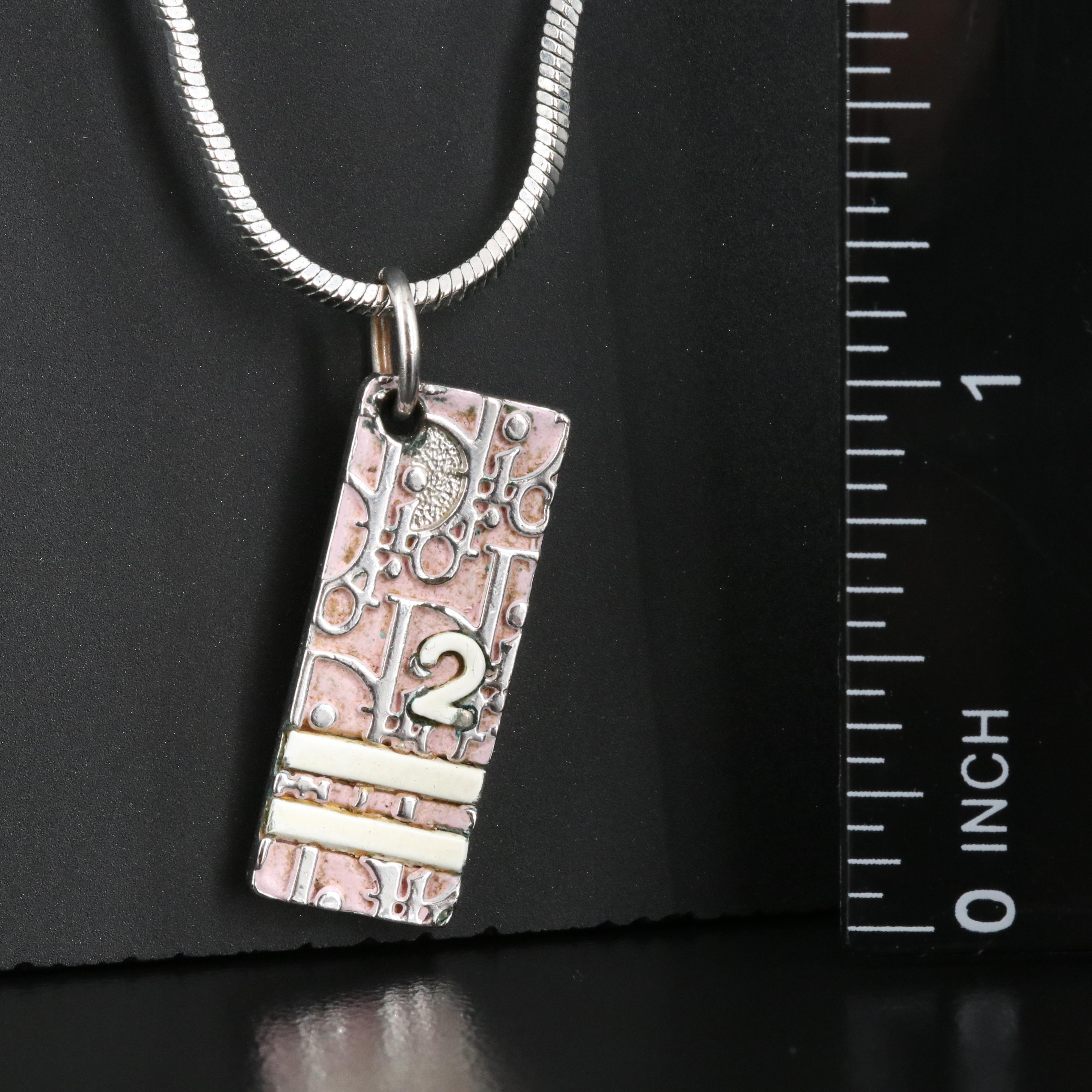 Christian Dior Enamel Pendant Necklace