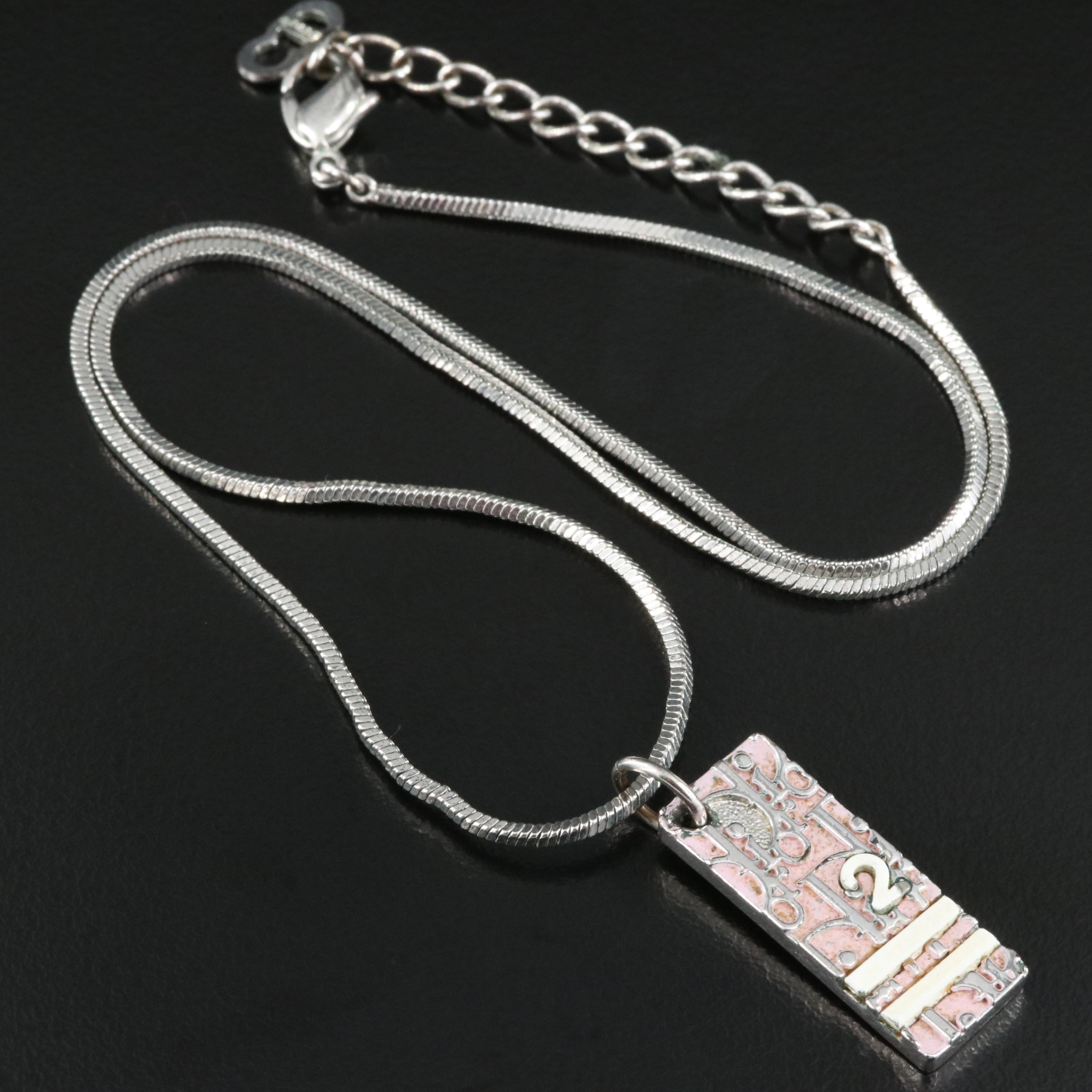 Christian Dior Enamel Pendant Necklace
