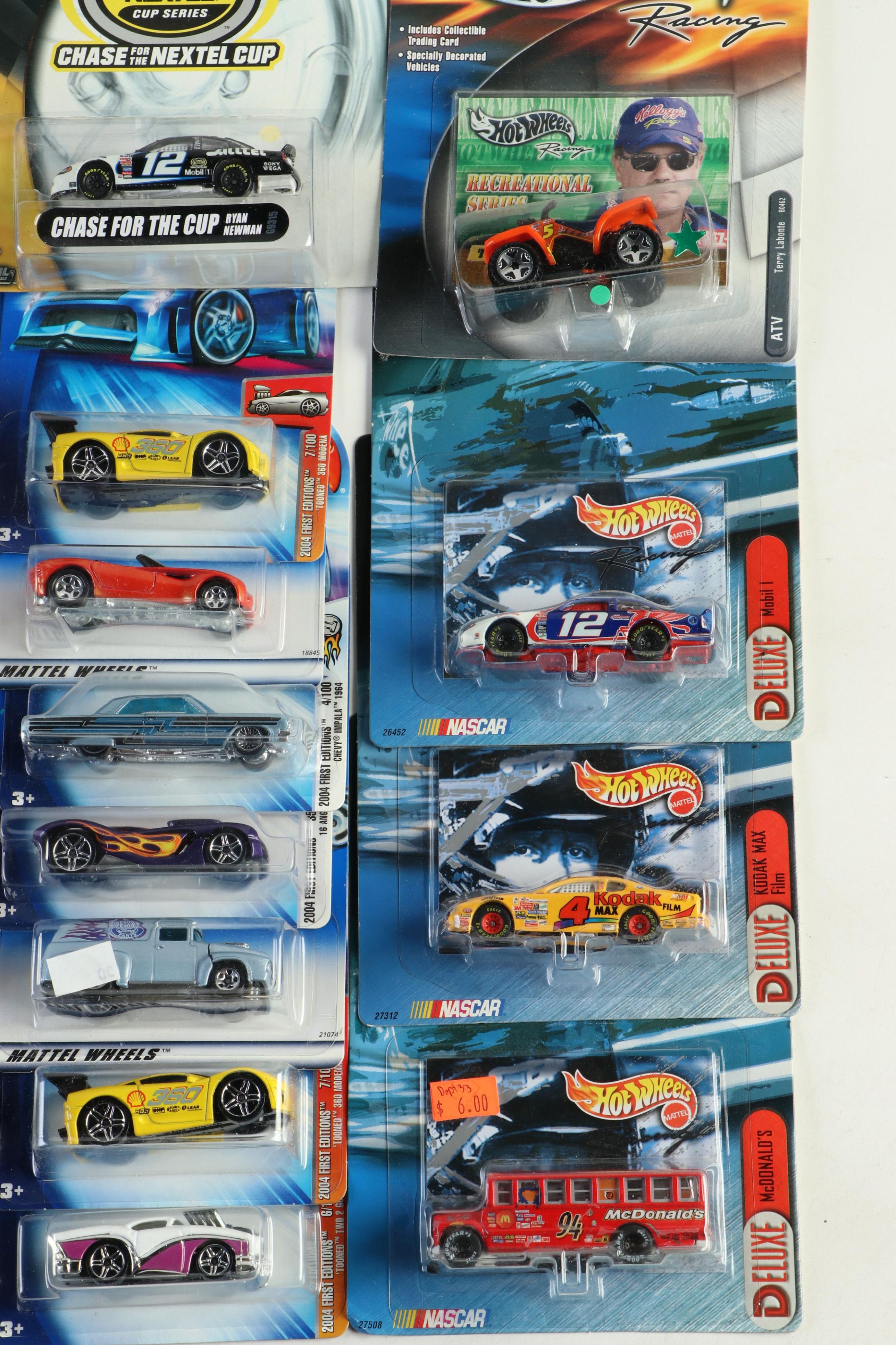 Hot Wheels 1:64 Scale Diecast Cars Including "Solar Eagle III"