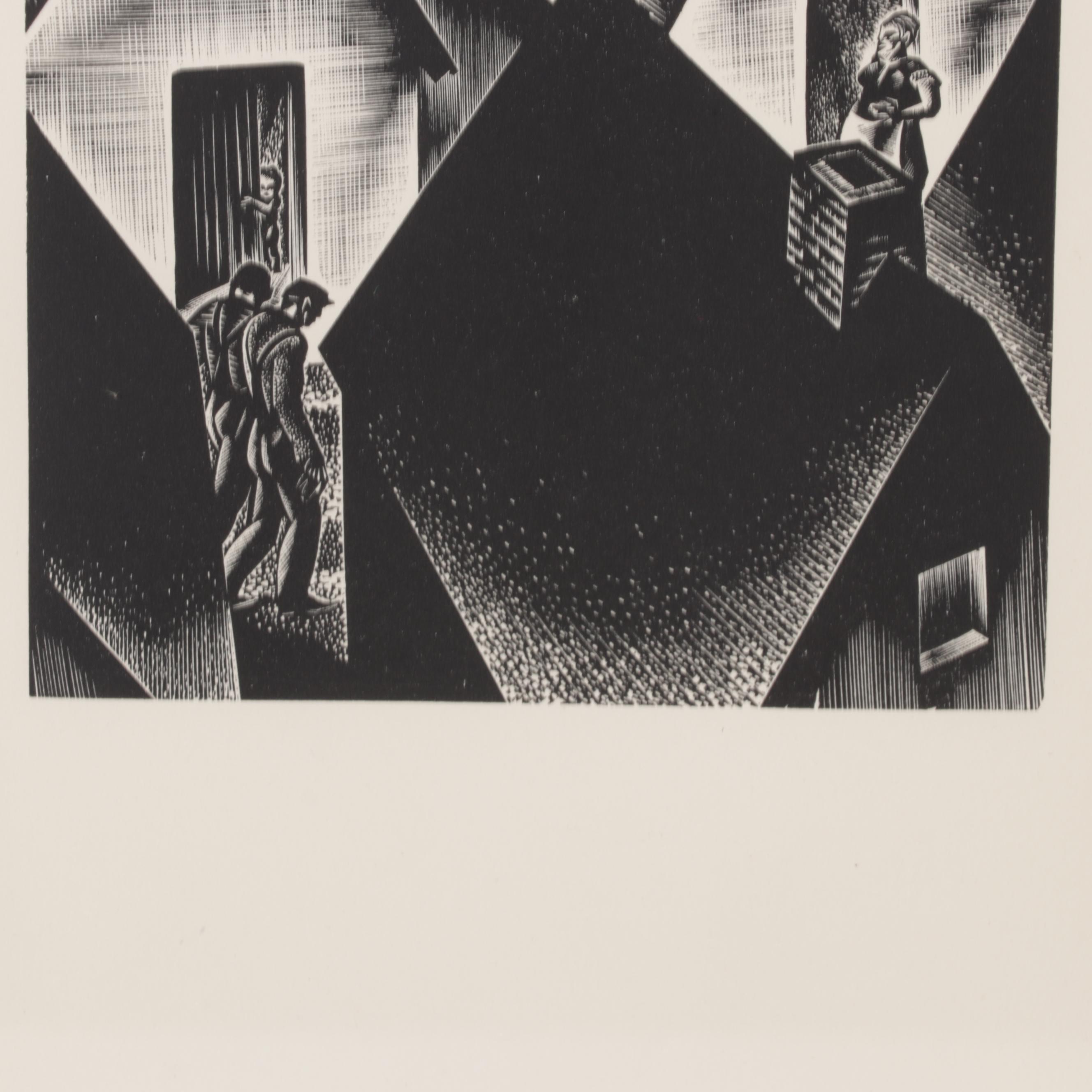 Lynd Ward Art Deco Woodcut From "Wild Pilgrimage," 1932