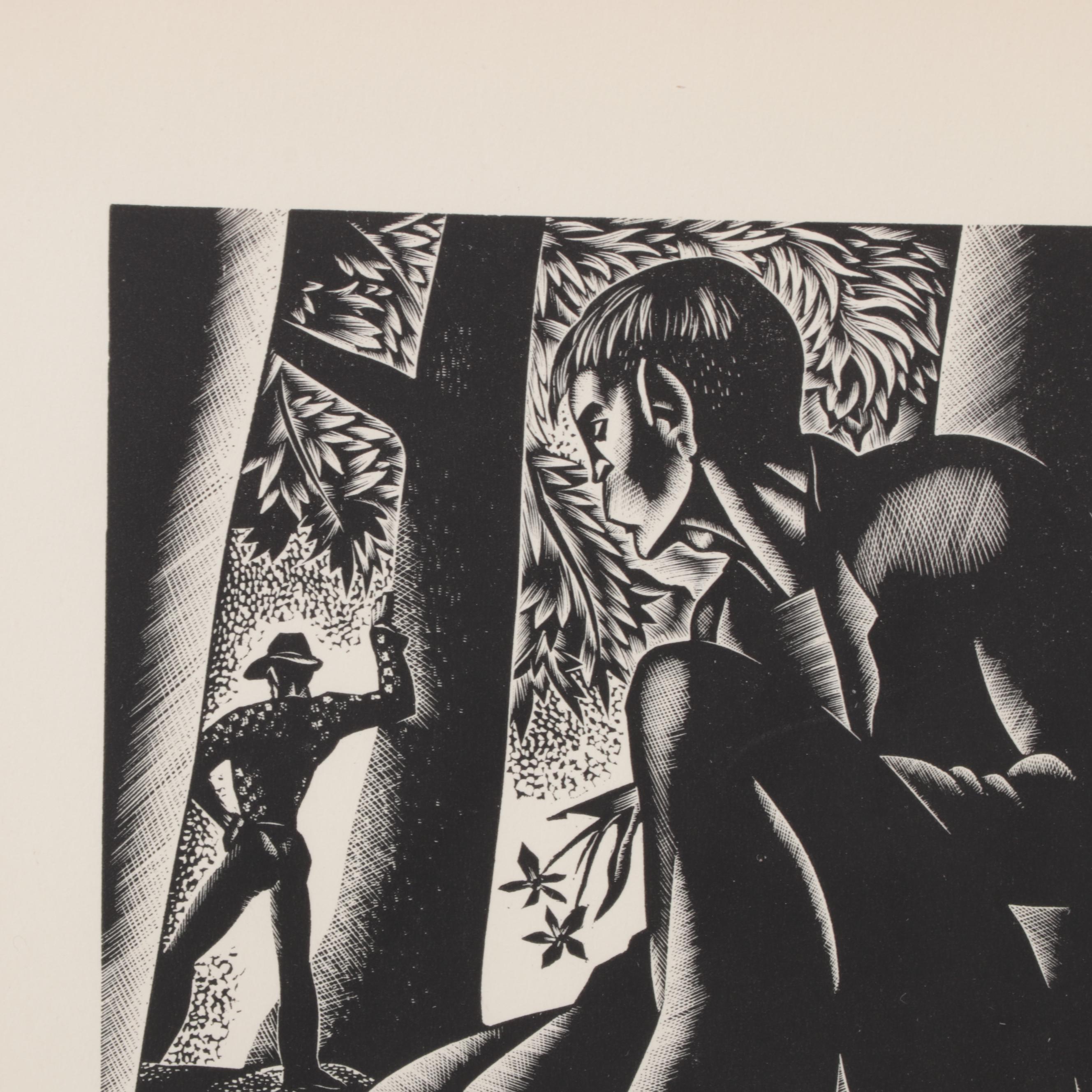 Lynd Ward Art Deco Woodcut From "Wild Pilgrimage," 1932