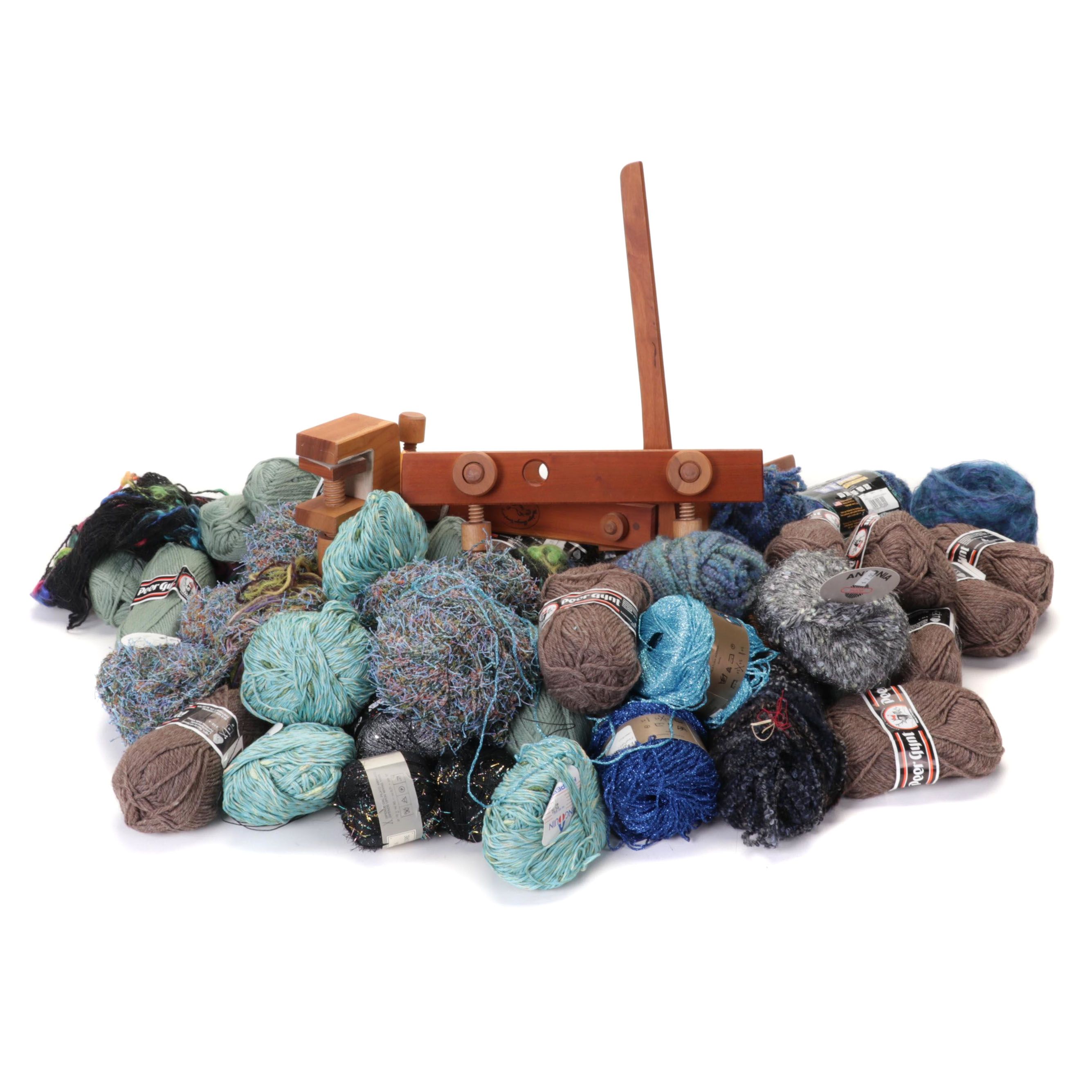 Heritage Design Co. Wooden Needlework Frame, Peer Gynt, More Designer Yarn