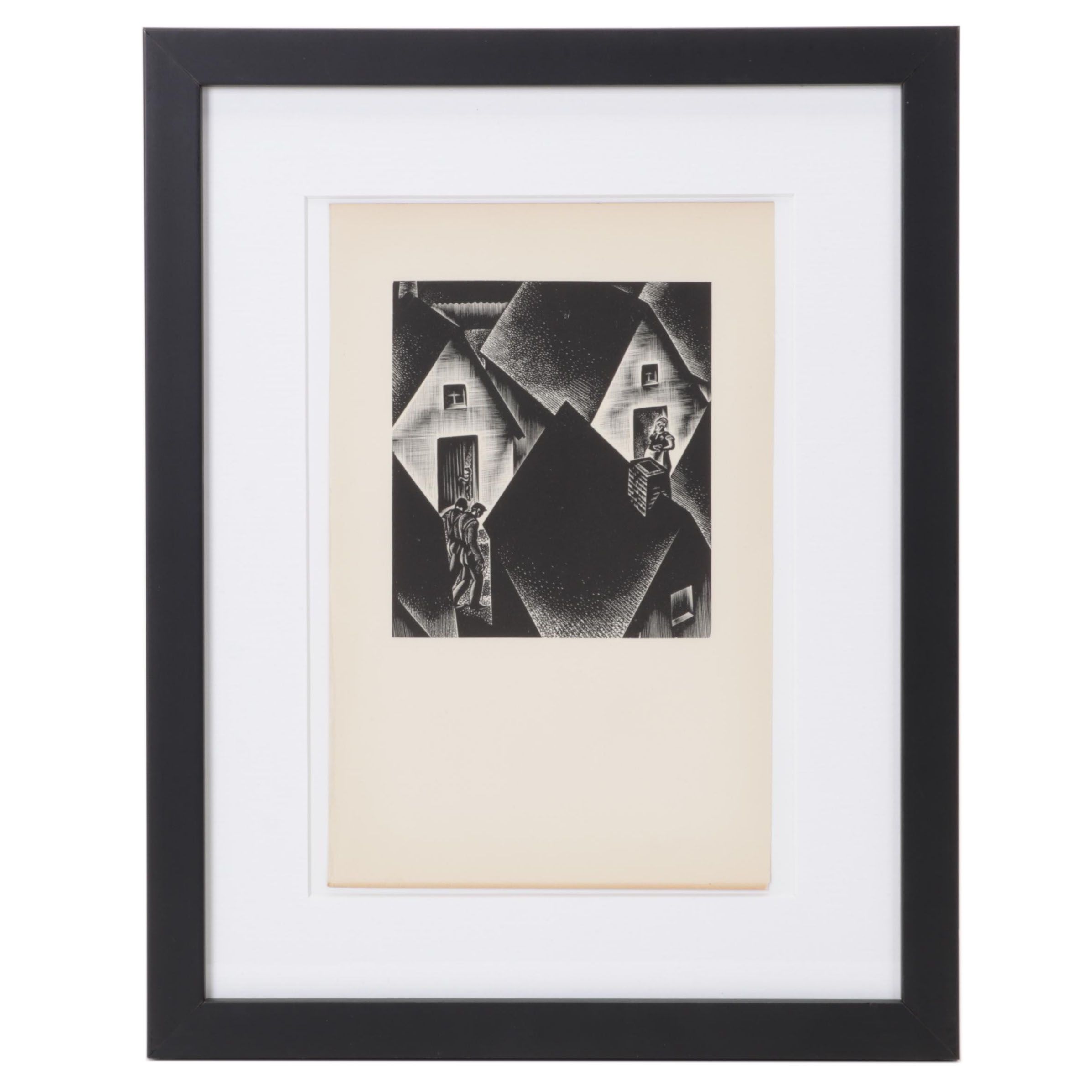 Lynd Ward Art Deco Woodcut From "Wild Pilgrimage," 1932