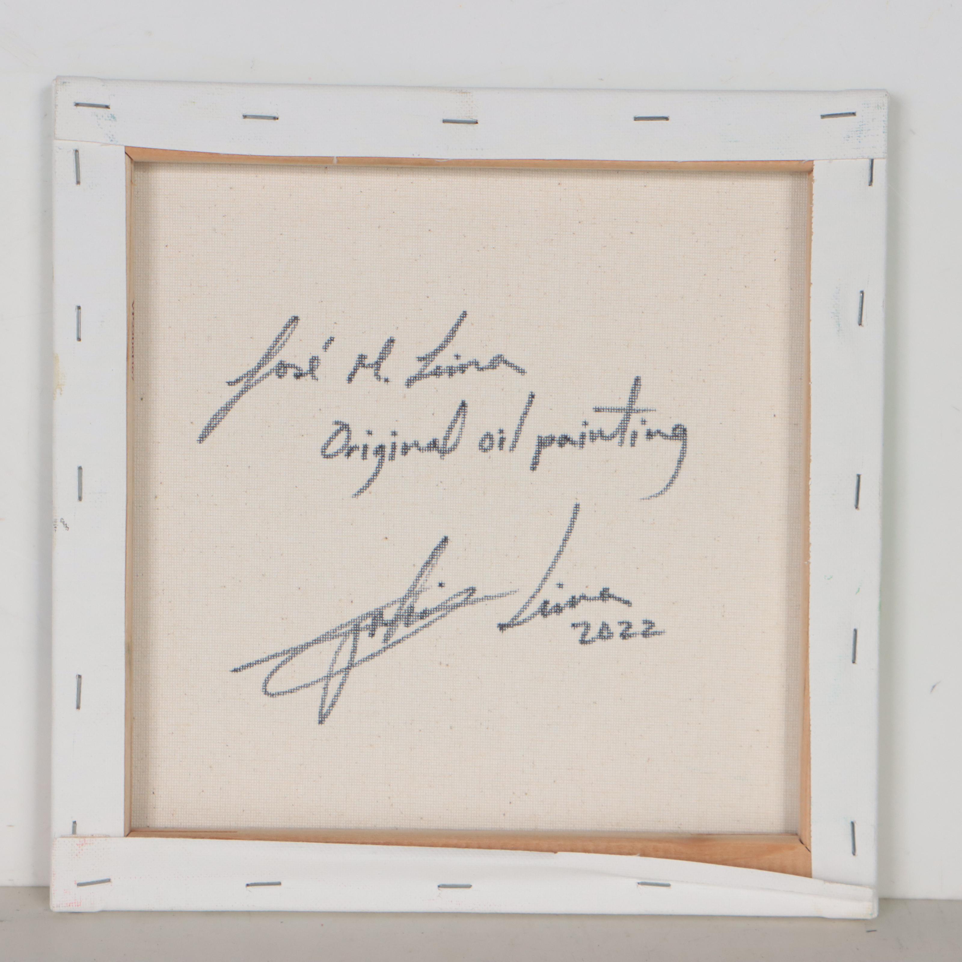 José M. Lima Floral Still Life Oil Painting, 2022