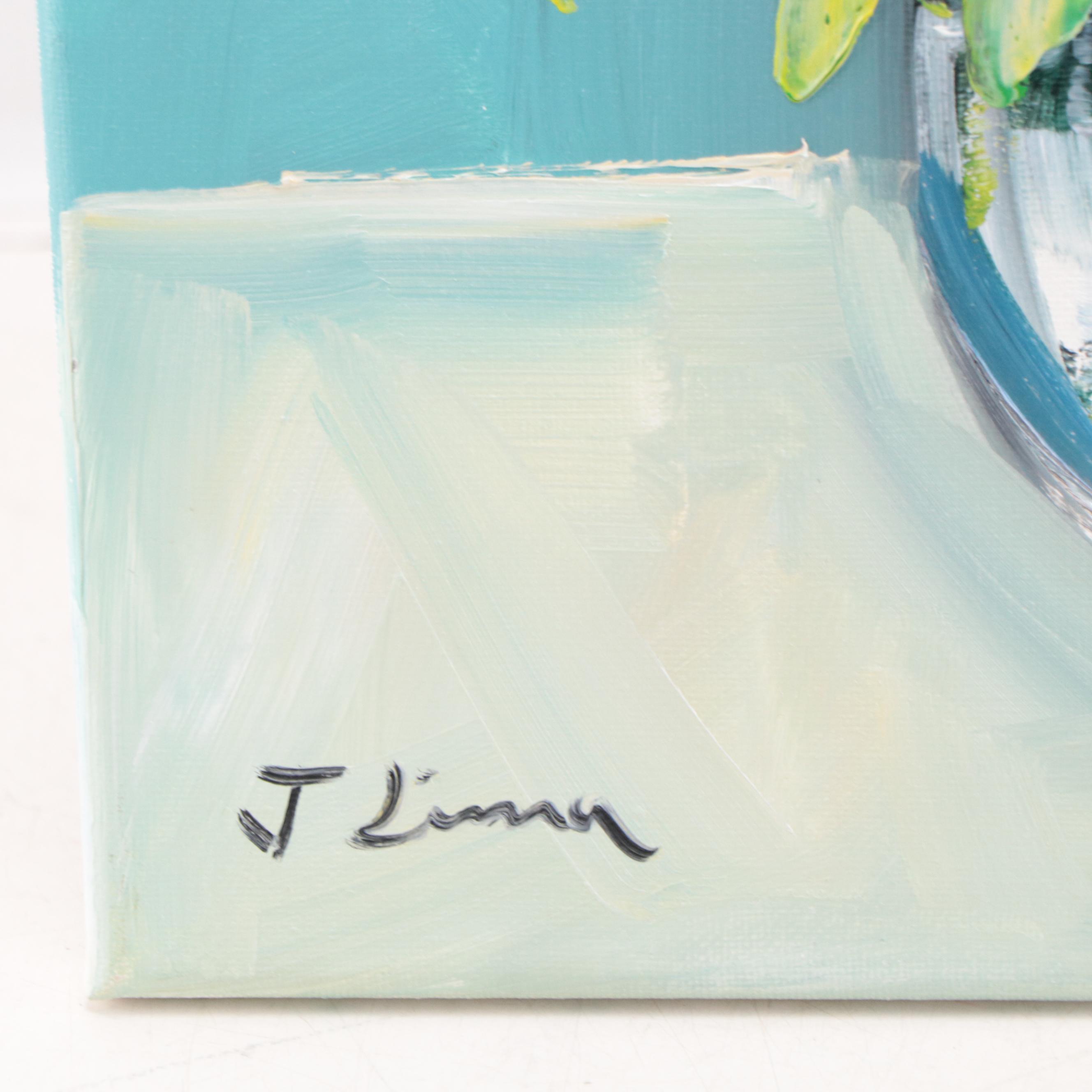 José M. Lima Floral Still Life Oil Painting, 2022