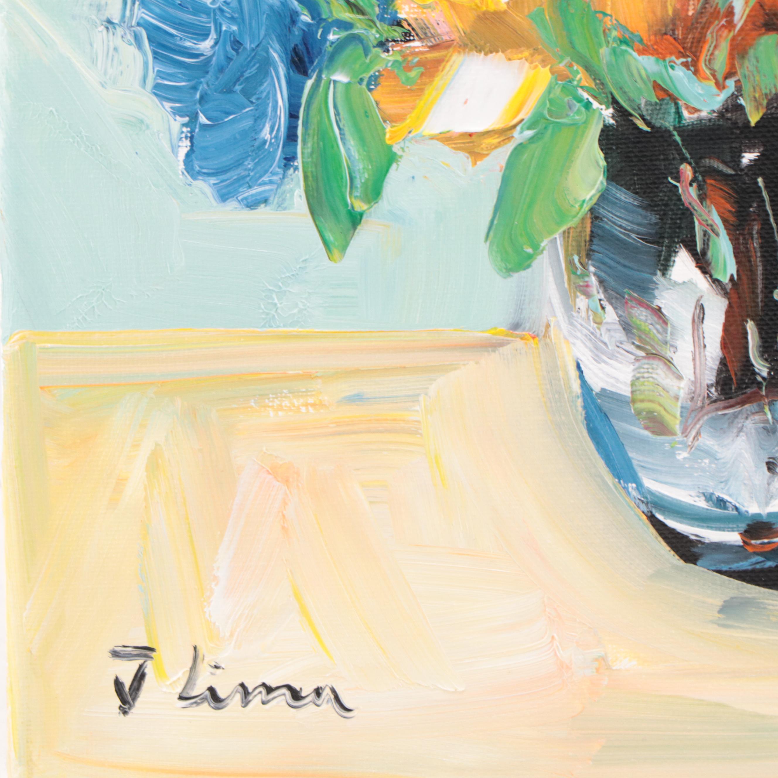 José M. Lima Floral Still Life Oil Painting, 2022