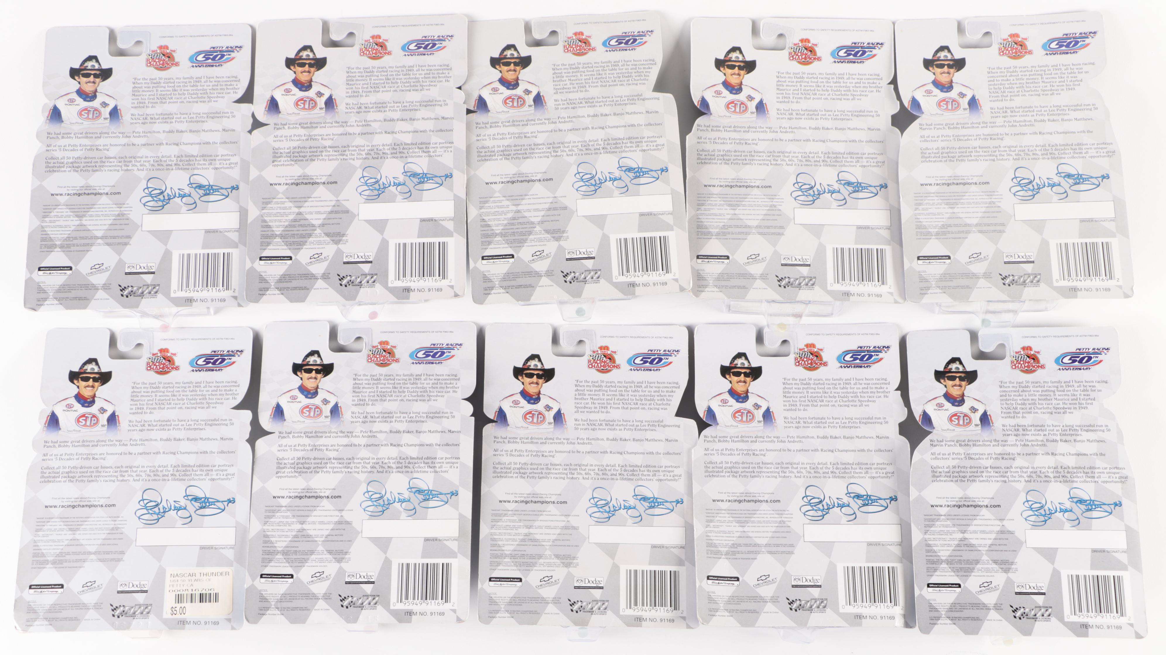 Racing Champions NASCAR 50th Anniversary Richard Petty Diecast Stock Cars