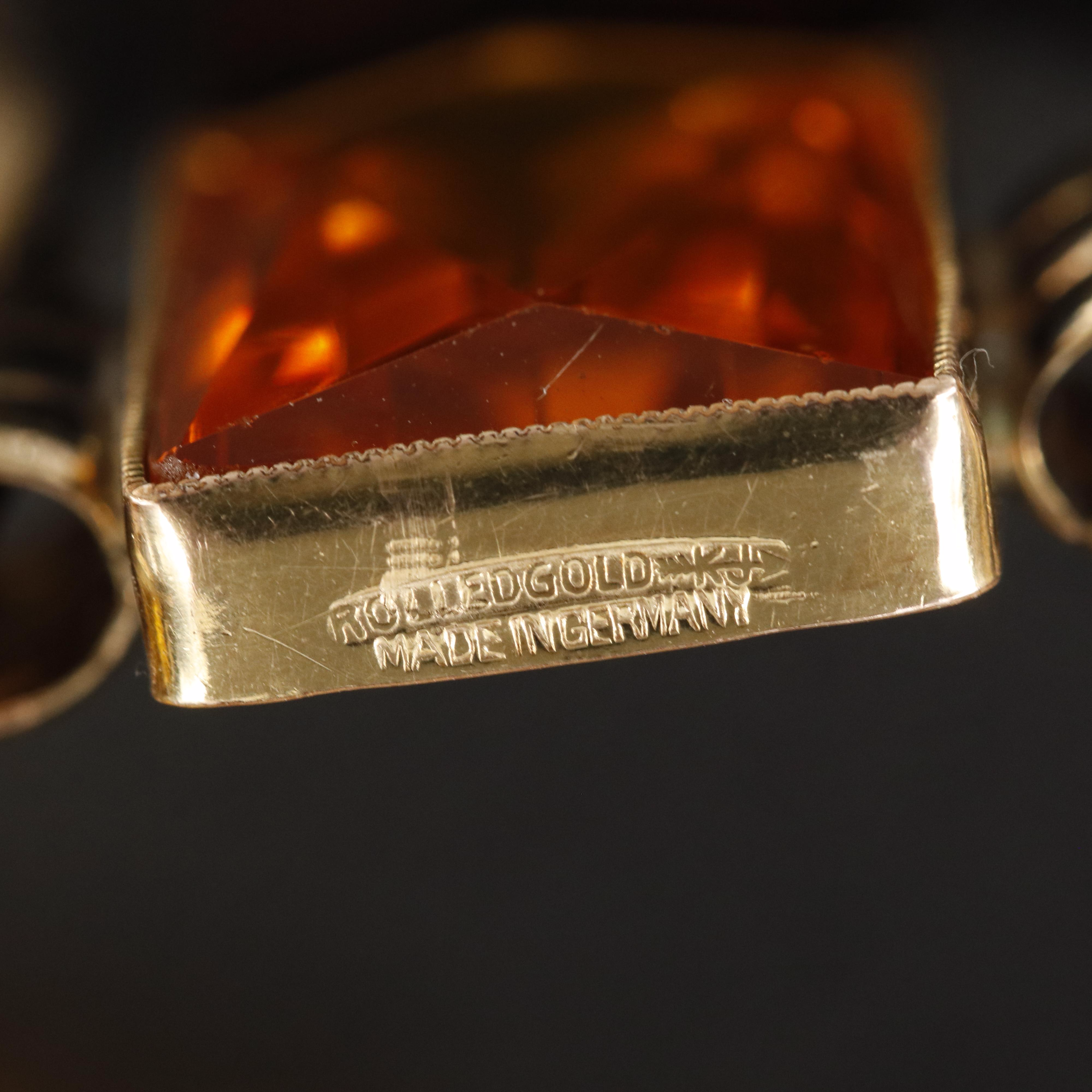 Vintage Retro Faceted Glass Panel Bracelet